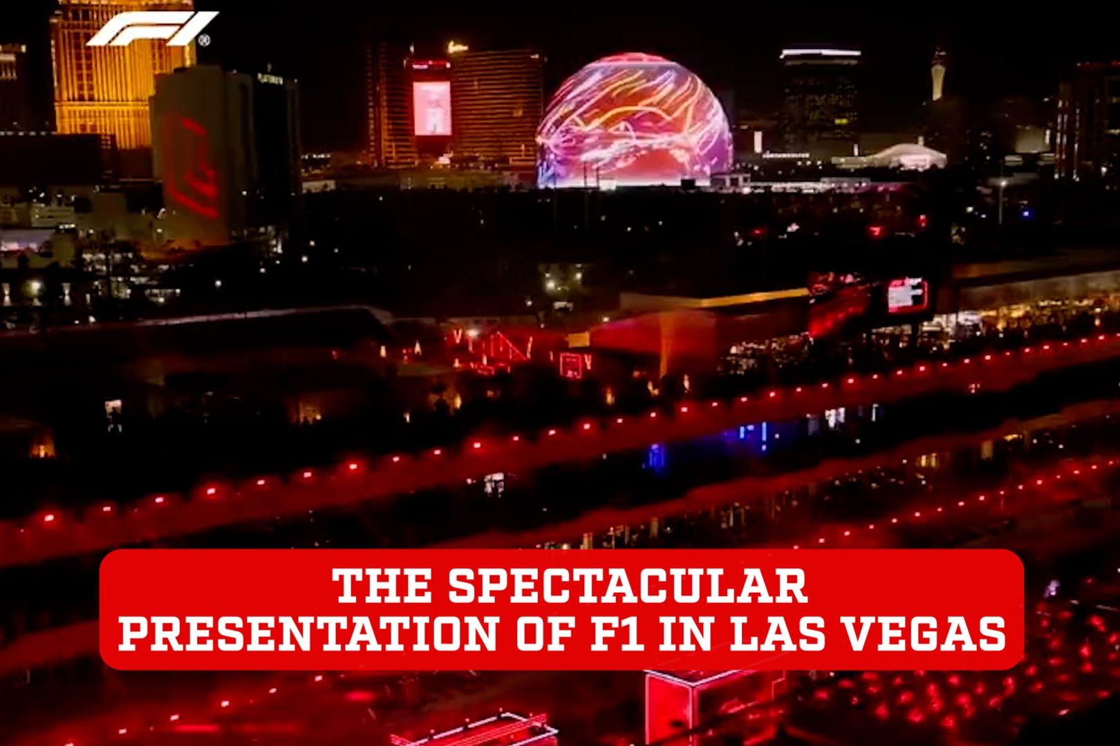 The spectacular presentation of the drivers for the Las Vegas GP