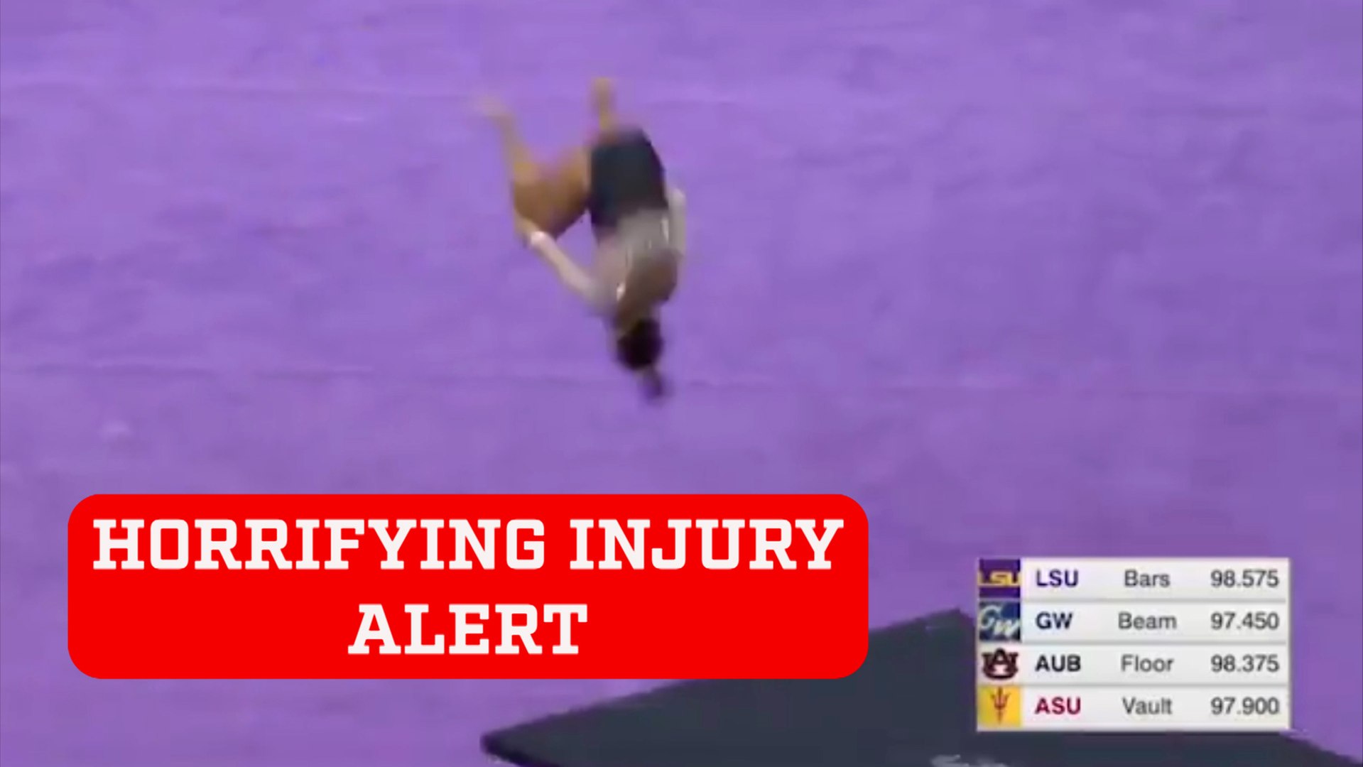 GRAPHIC FOOTAGE  Gymnast Samantha Cerio breaks both her legs in horrifying injury