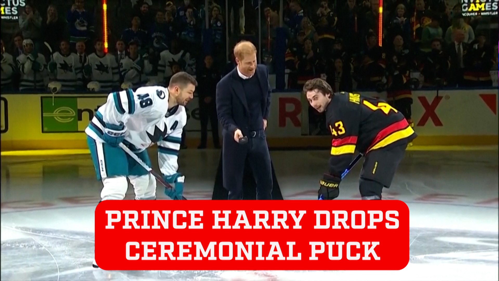 Prince Harry makes appearance at NHL game with Meghan Markle