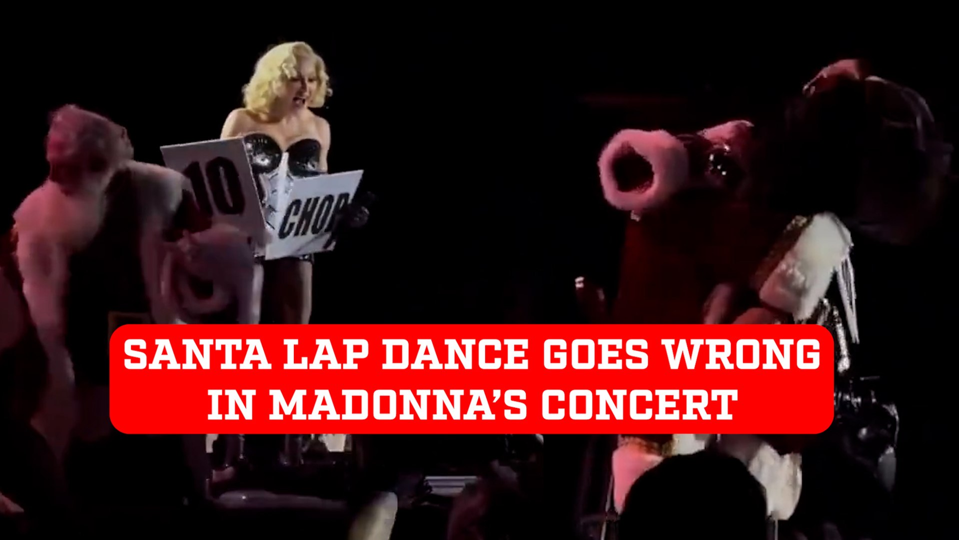 Madonna concert: Santa lap dance goes wrong in attempt to seduce him
