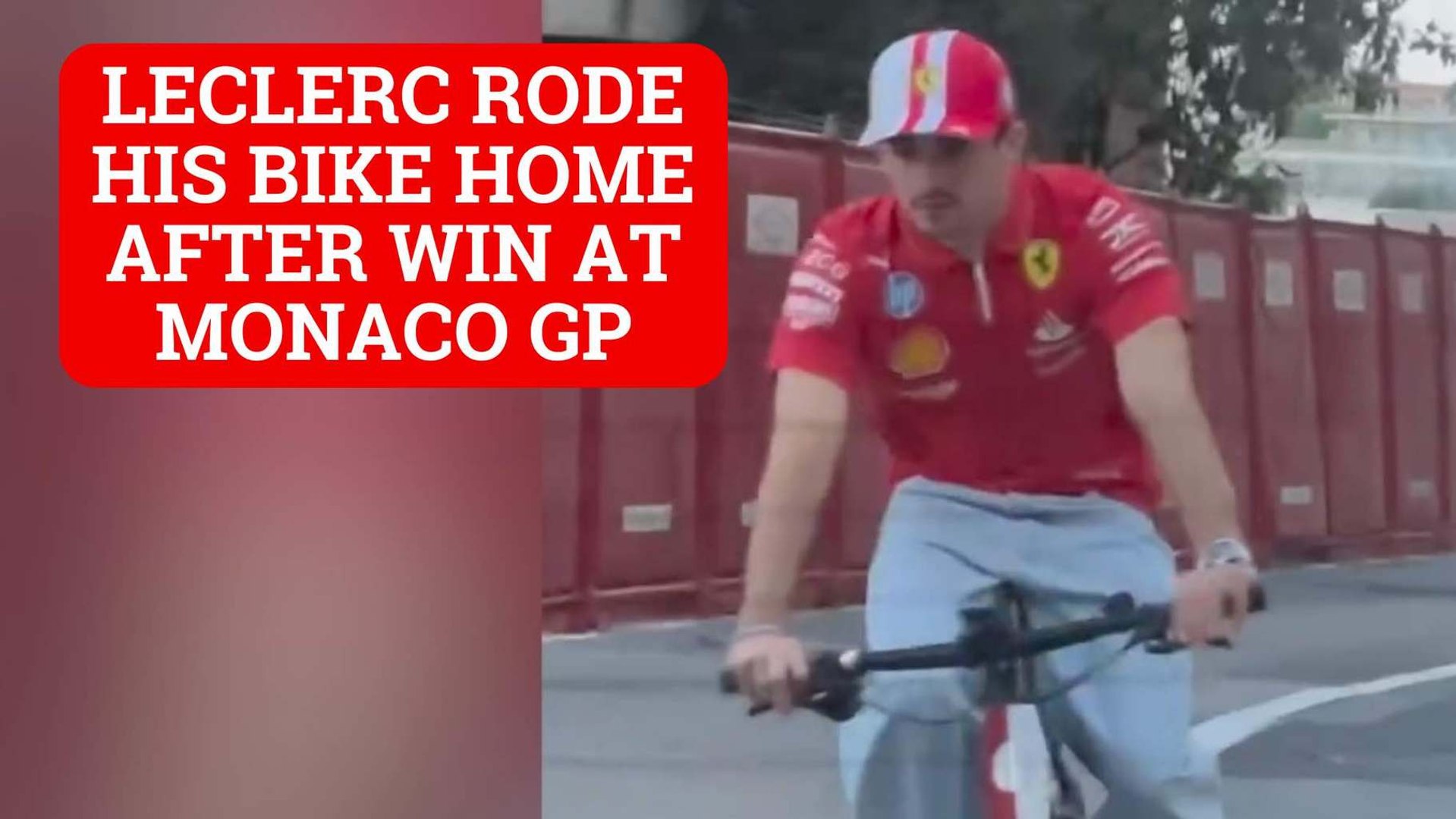 Charles Leclerc seen biking home after winning Monaco GP
