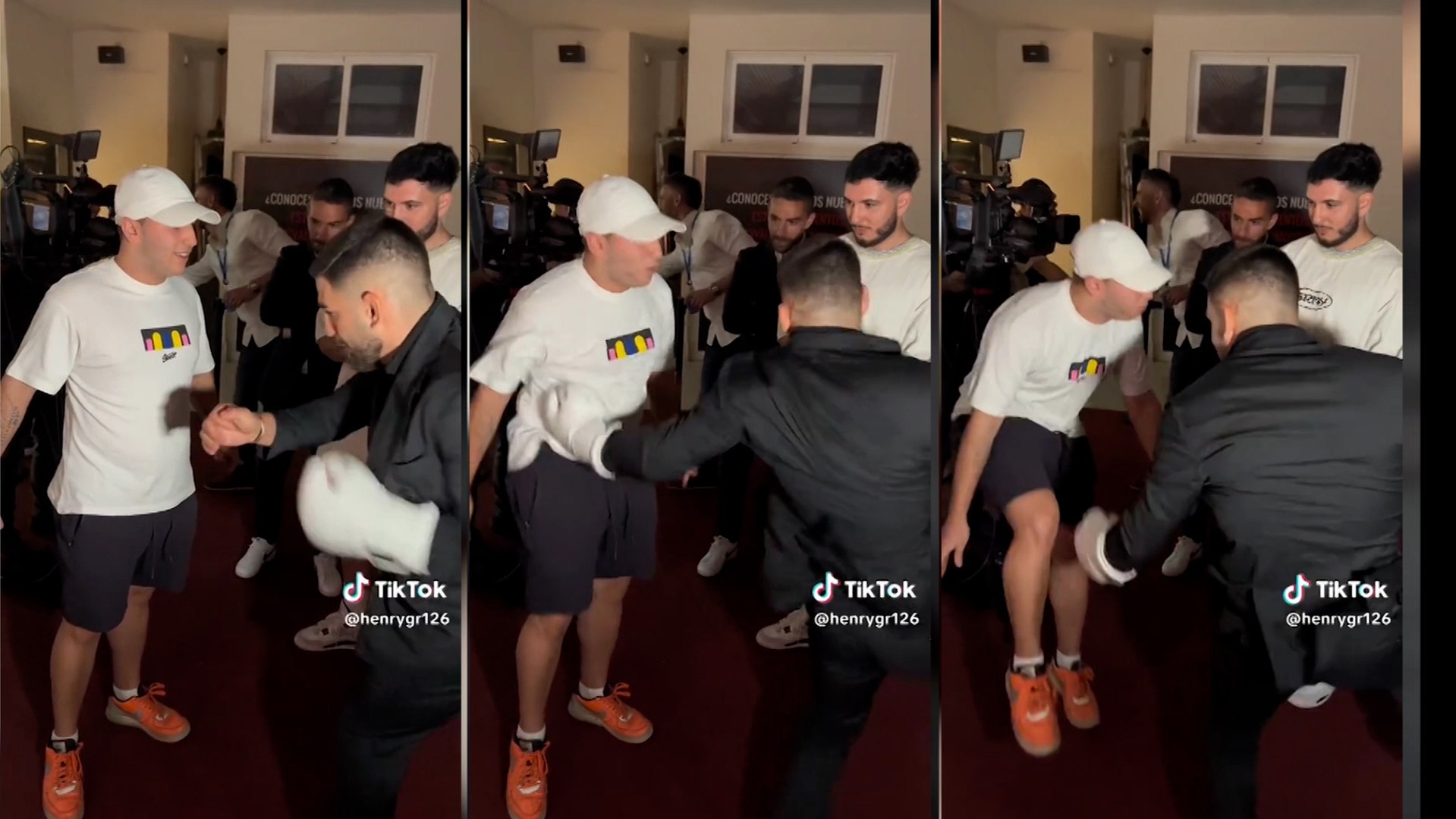 A fan challenges Ilia Topuria to punch him as hard as he can... and he accepts
