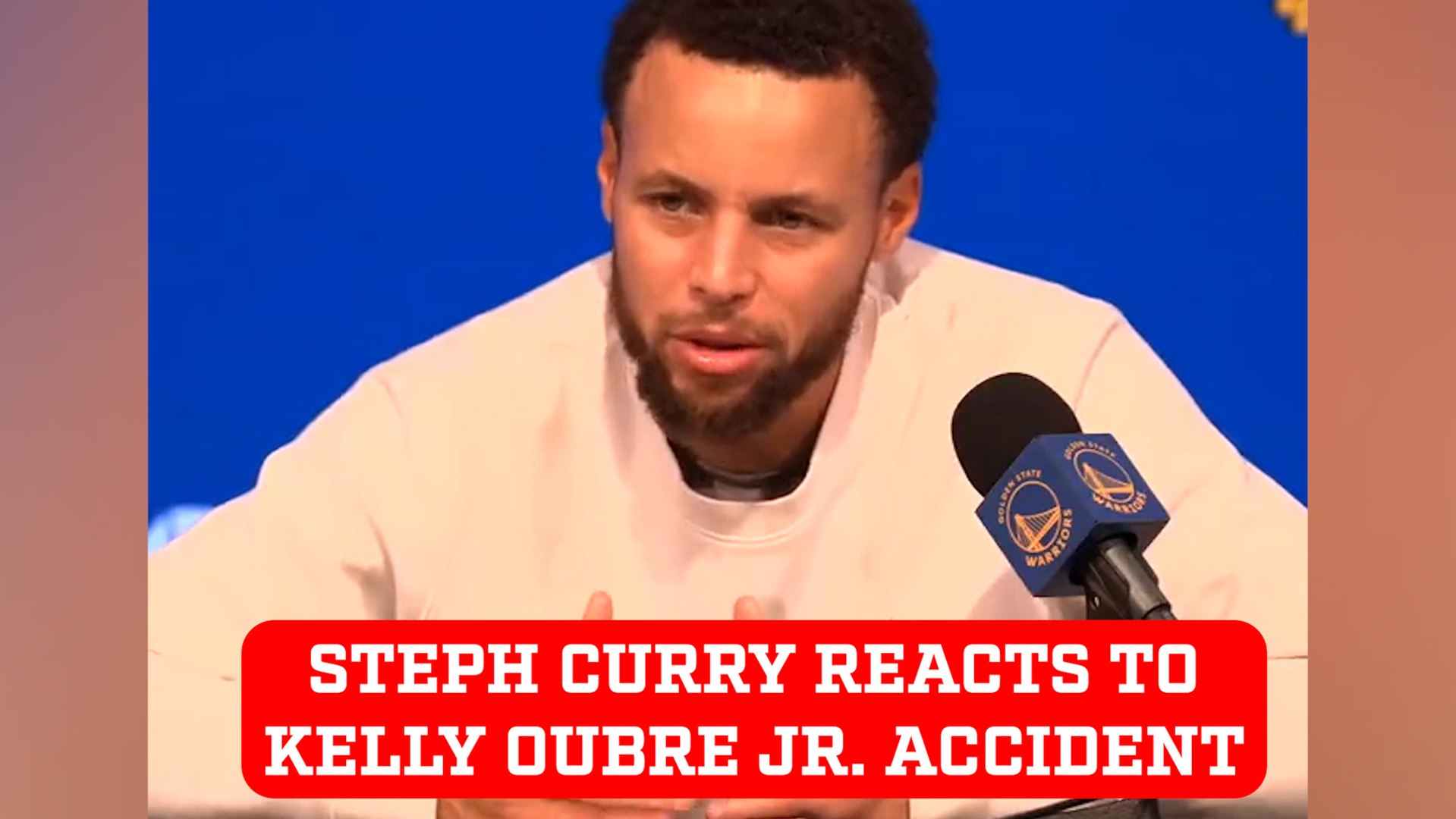 Steph Curry reacts to former teammate Kelly Oubre Jr. being struck by a vehicle