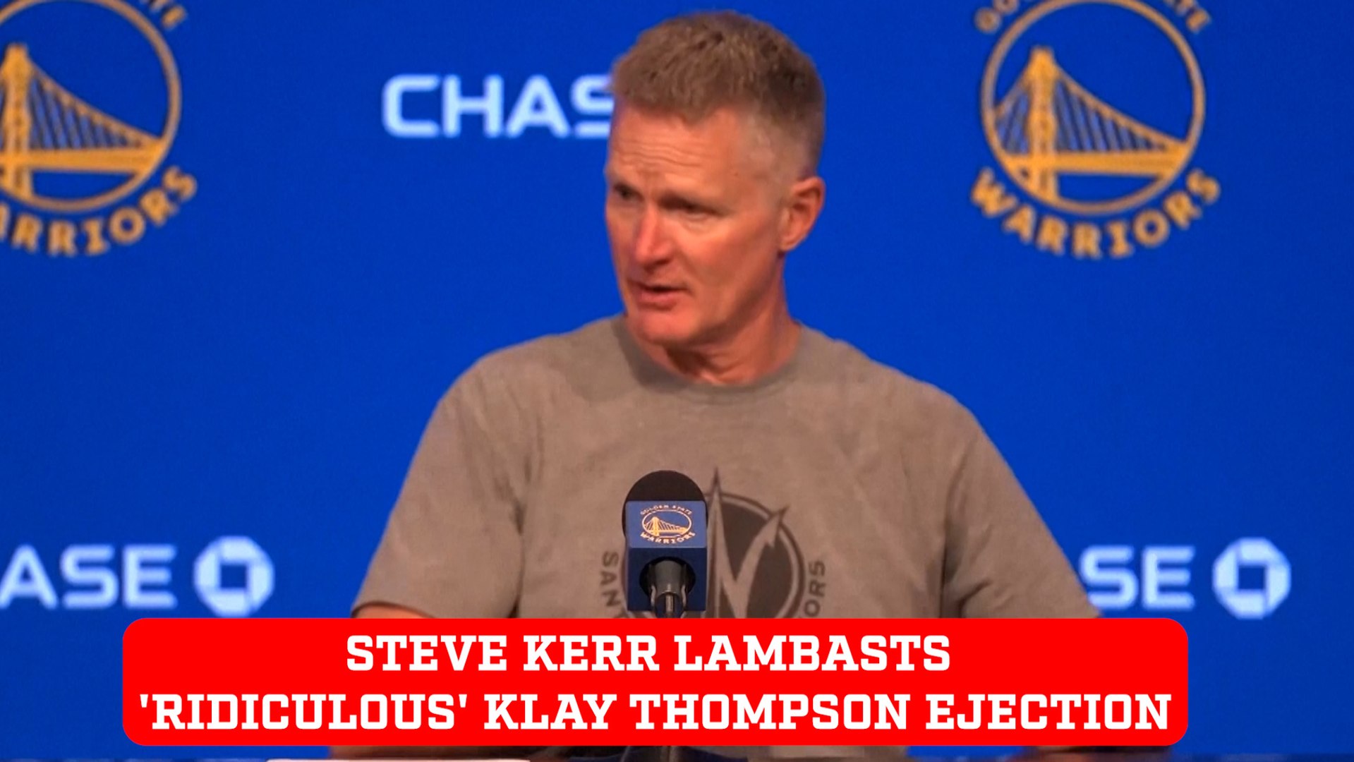 Steve Kerr lambasts 'ridiculous' Klay Thompson ejection after Wolves-Warriors fight