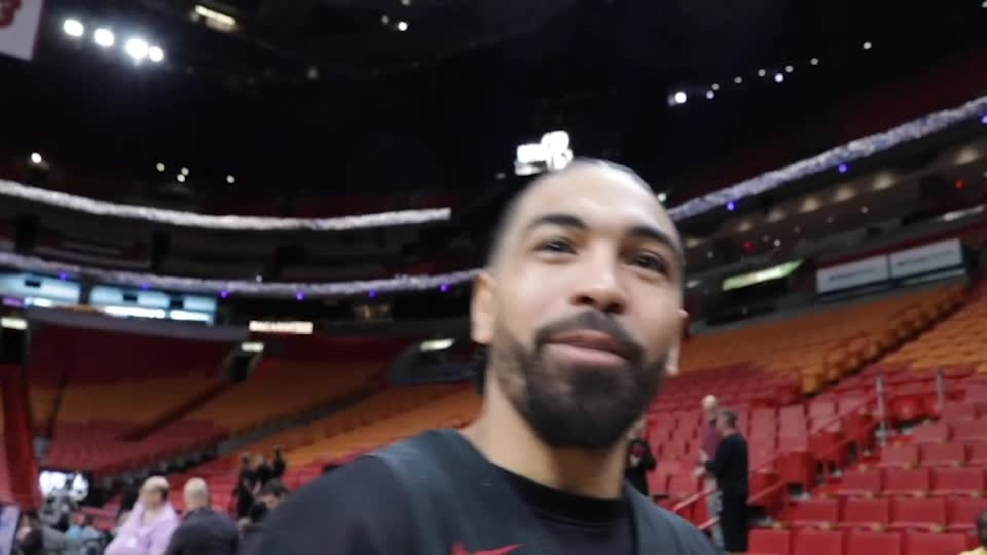 Miami Heat, Gabe Vincent and Jovic, show off his soccer skills