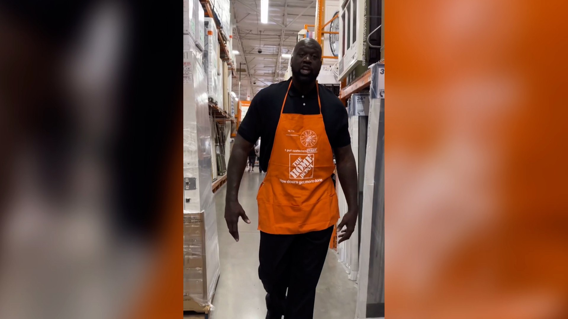 Shaquille O'Neal surprises fans by singing rap while searching for 'Home Depot Girl'