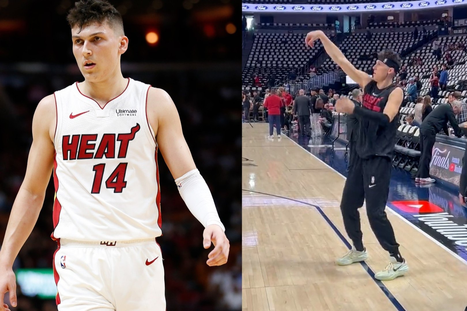 Tyler Herro looks to be close to returning with Game 2 warm up