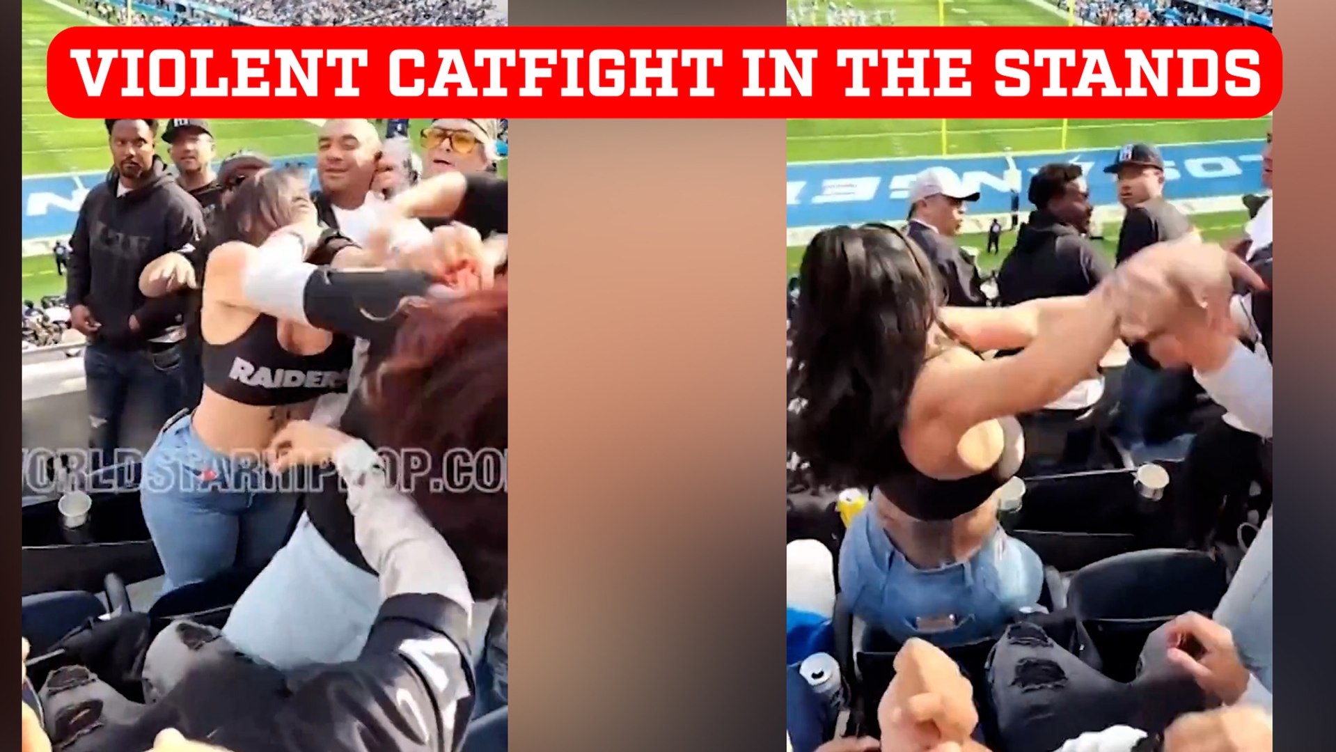 Violent catfight between two women during crucial NFL game