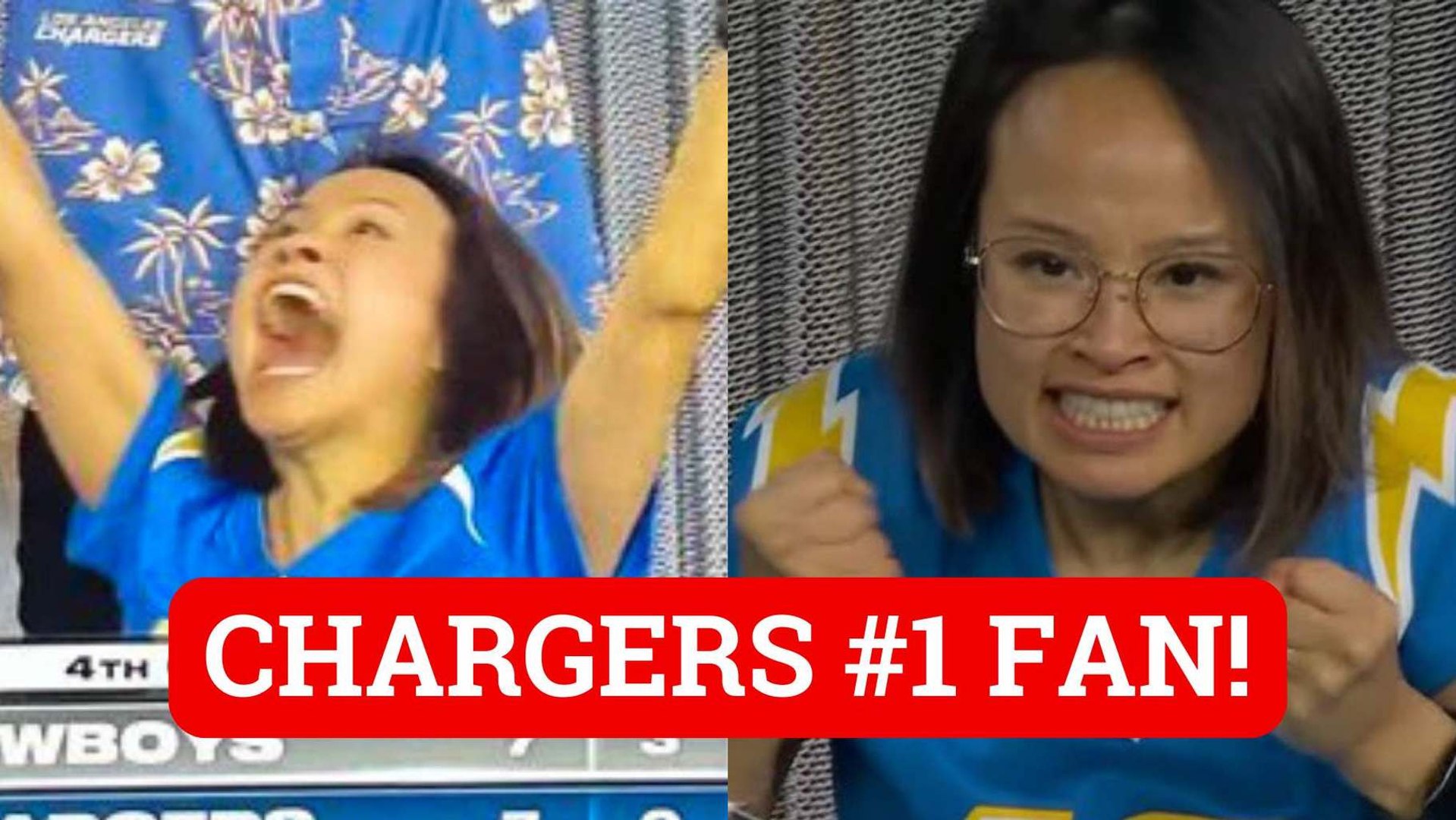 Intense Chargers fan in Herbert jersey goes viral