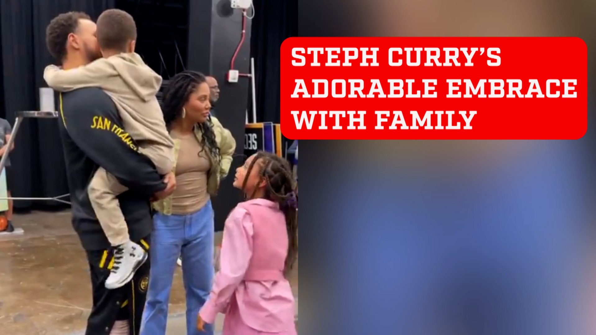 Stephen Curry adorable embrace with family before Warriors game agains the Suns
