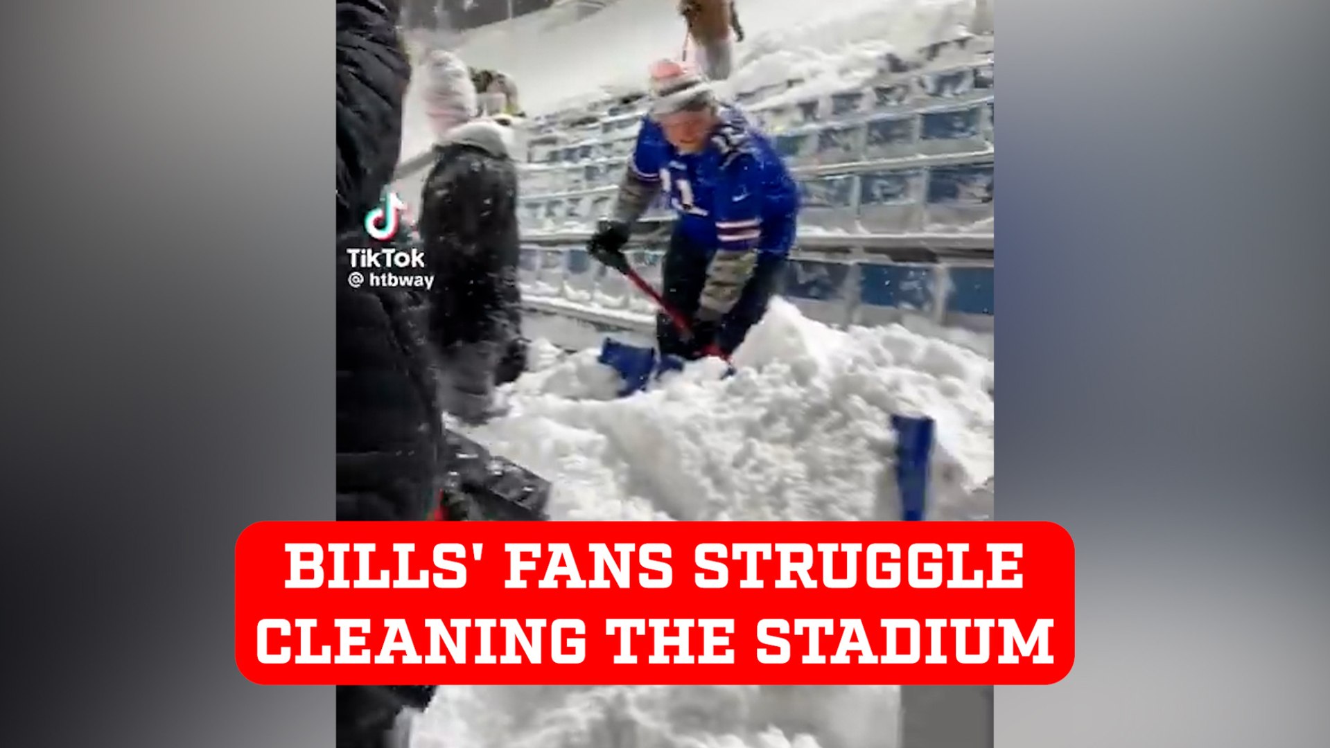 Big mess! Bill's fans struggle cleaning their stadium after a snow storm