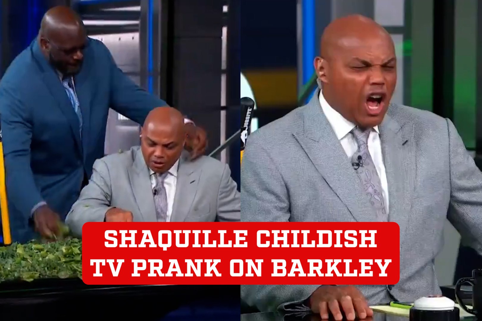 Shaquille O'Neal pulls a prank on Charles Barkley like a child on live TV
