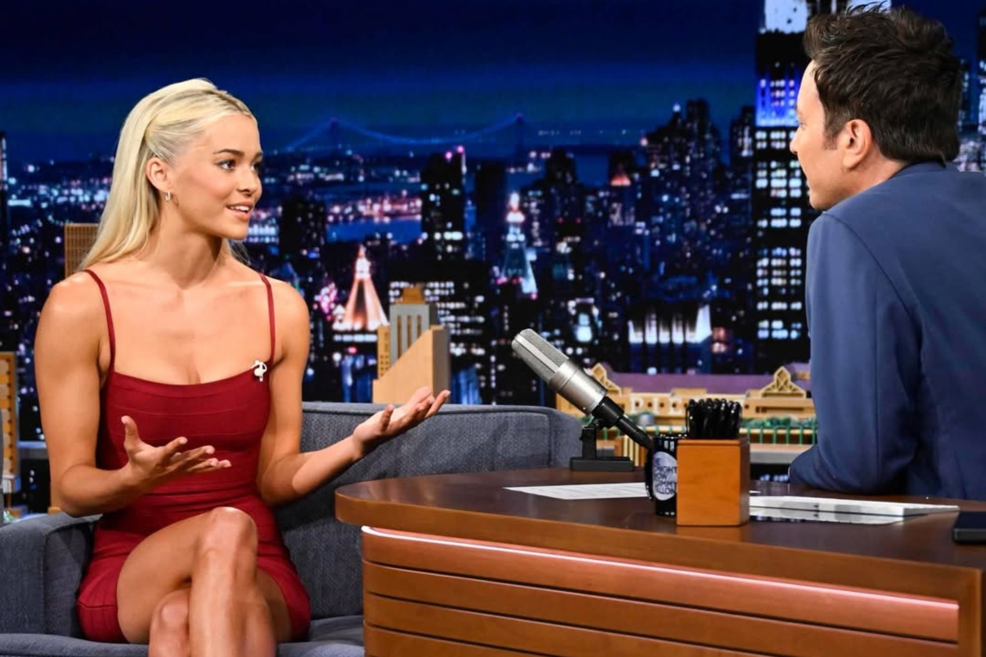Livvy Dunne and Jimmy Fallon steal attention recreating iconic Baywatch run in slow motion