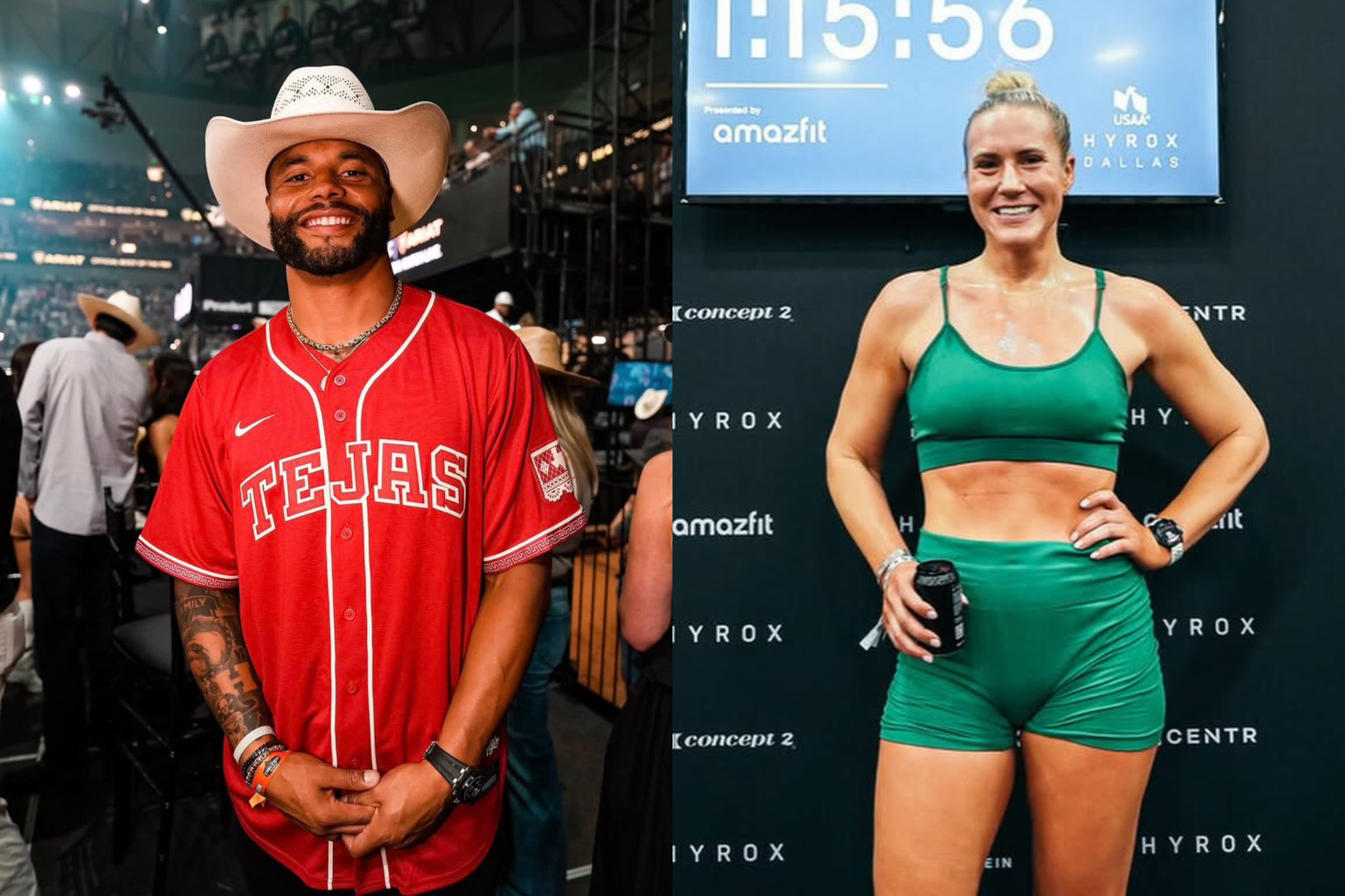 Dak Prescott (left) and Caitlin Rance (right) have been friends since their college days at Mississippi State.