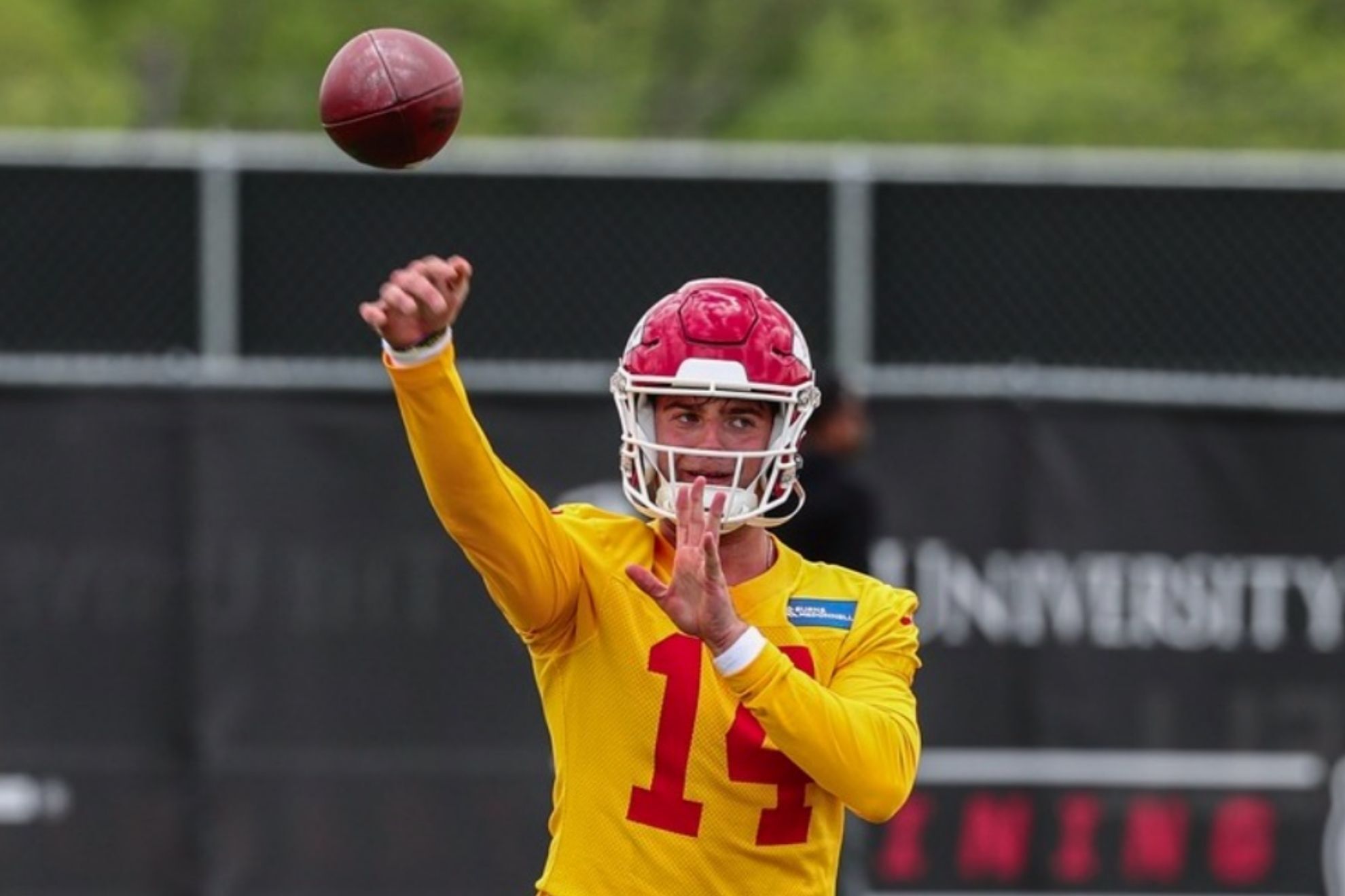 What is the ceiling for rookie quarterback Garrett Nussmeier in Kansas City?