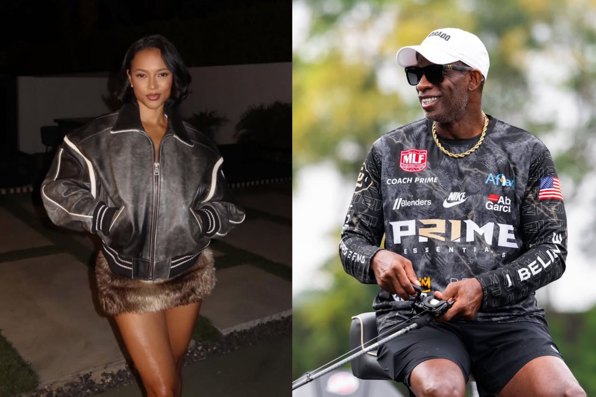 Karrueche and Deion Sanders