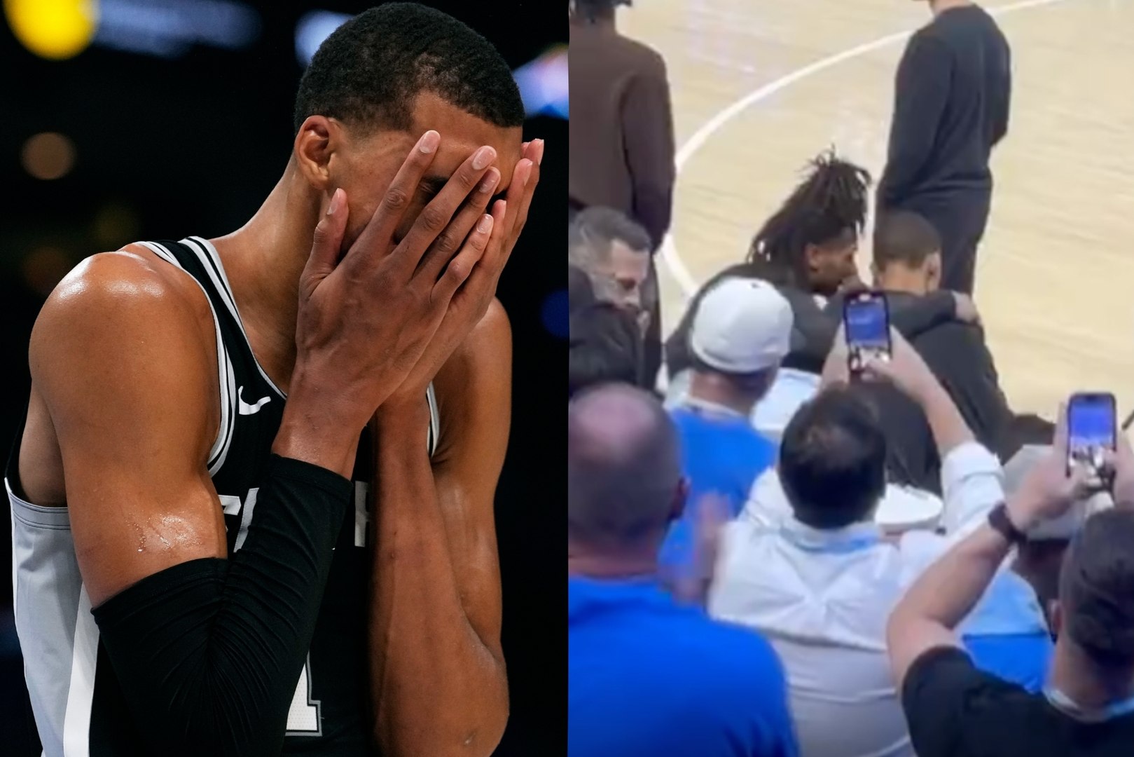 Victor Wembanyama became one of the biggest talking points during Shai Gilgeous-Alexander’s MVP ceremony after cameras captured his intense reaction before Game 1. Fans online immediately analyzed Wemby’s expression and body language, joking that the Spurs star already looked determined to chase the award himself. The viral clip quickly fueled conversations about the NBA’s next generation of superstars.