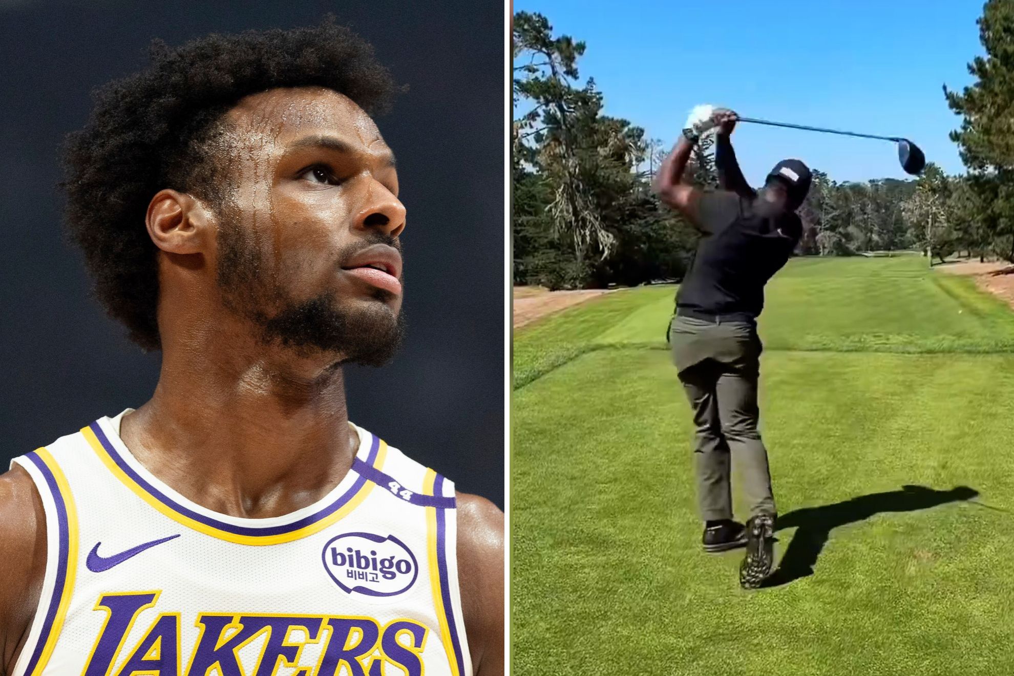 Bronny James’ swing turns heads on social media