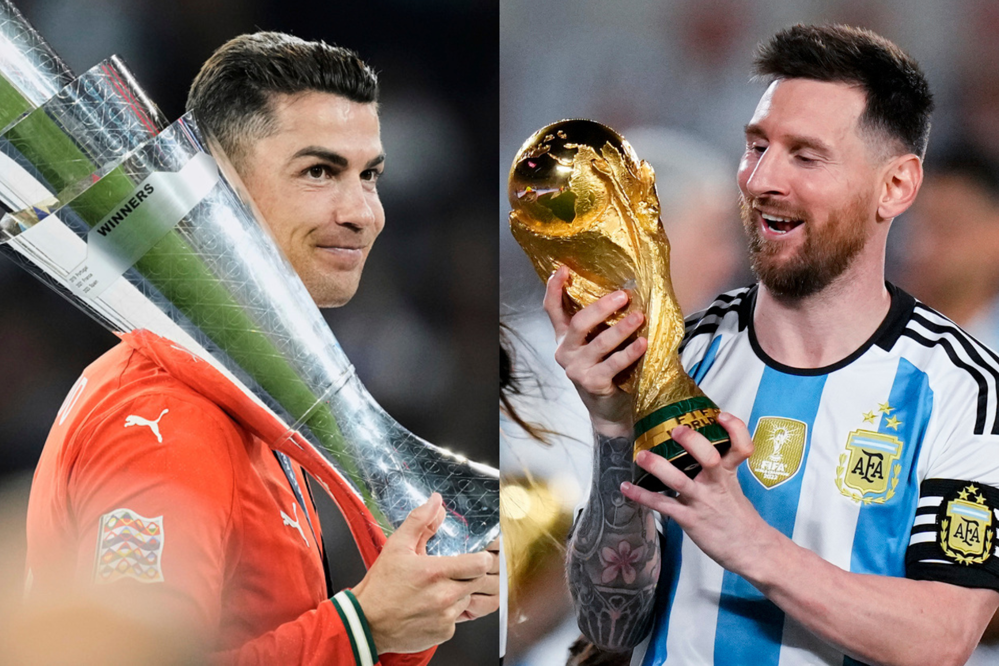 Cristiano Ronaldo (left) and Lionel Messi (right) are two of the most decorated footballers in the sport's history.