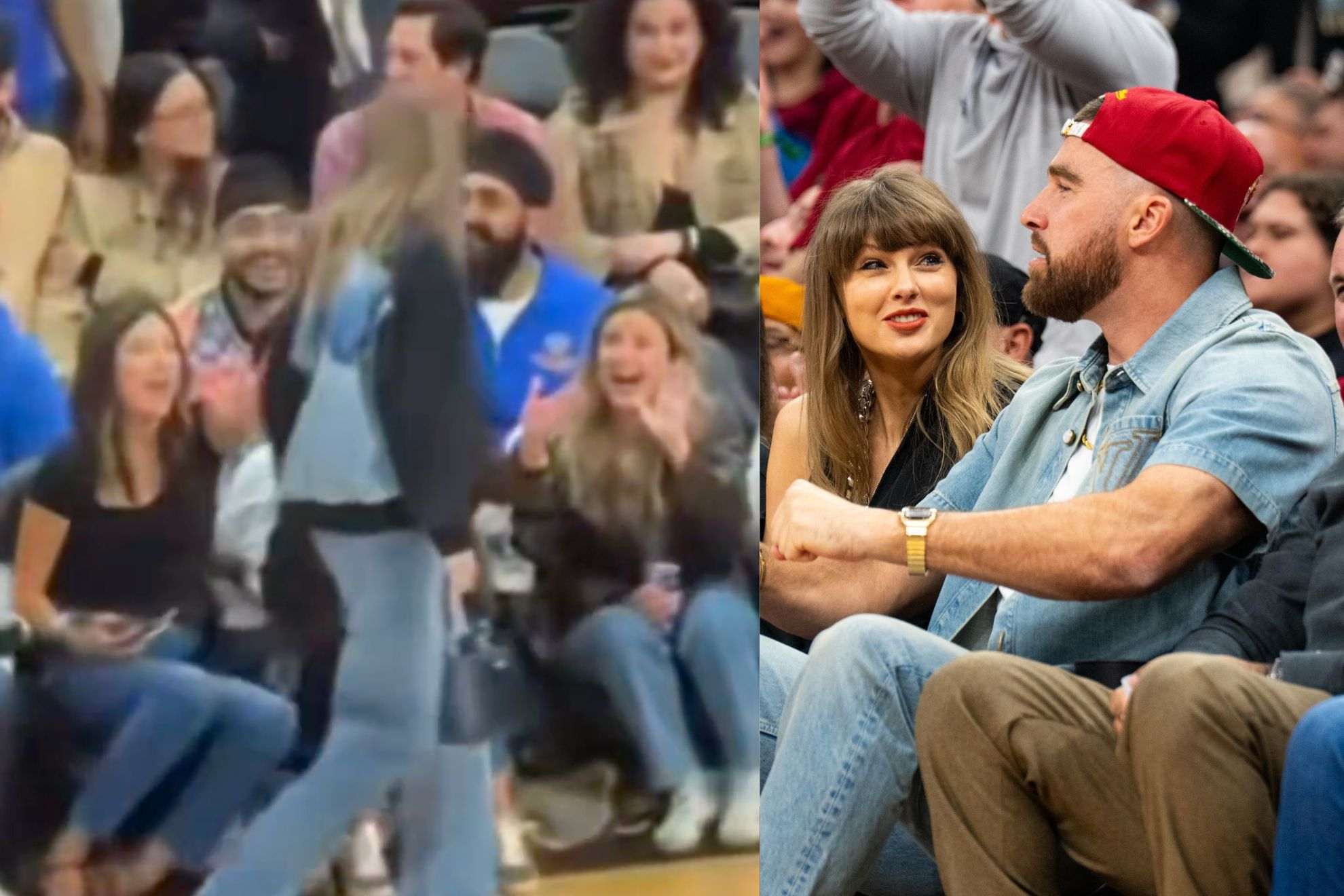 A woman desperately grabbed Taylor Swift's hand in front of Travis Kelce and thousands of fans