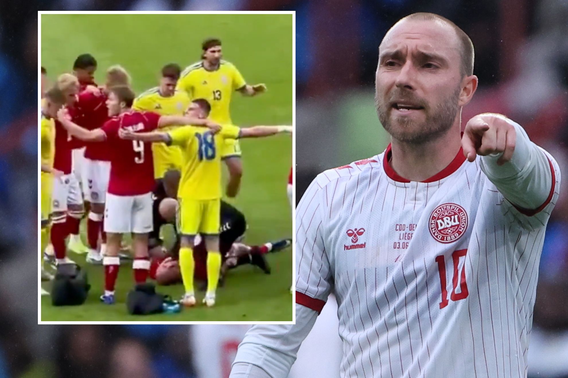 Eriksen lại ngã quỵ trên sân, trận đấu bị hủy 1 Soccer world holds its breath as Christian Eriksen's condition is revealed after collapse | MARCA