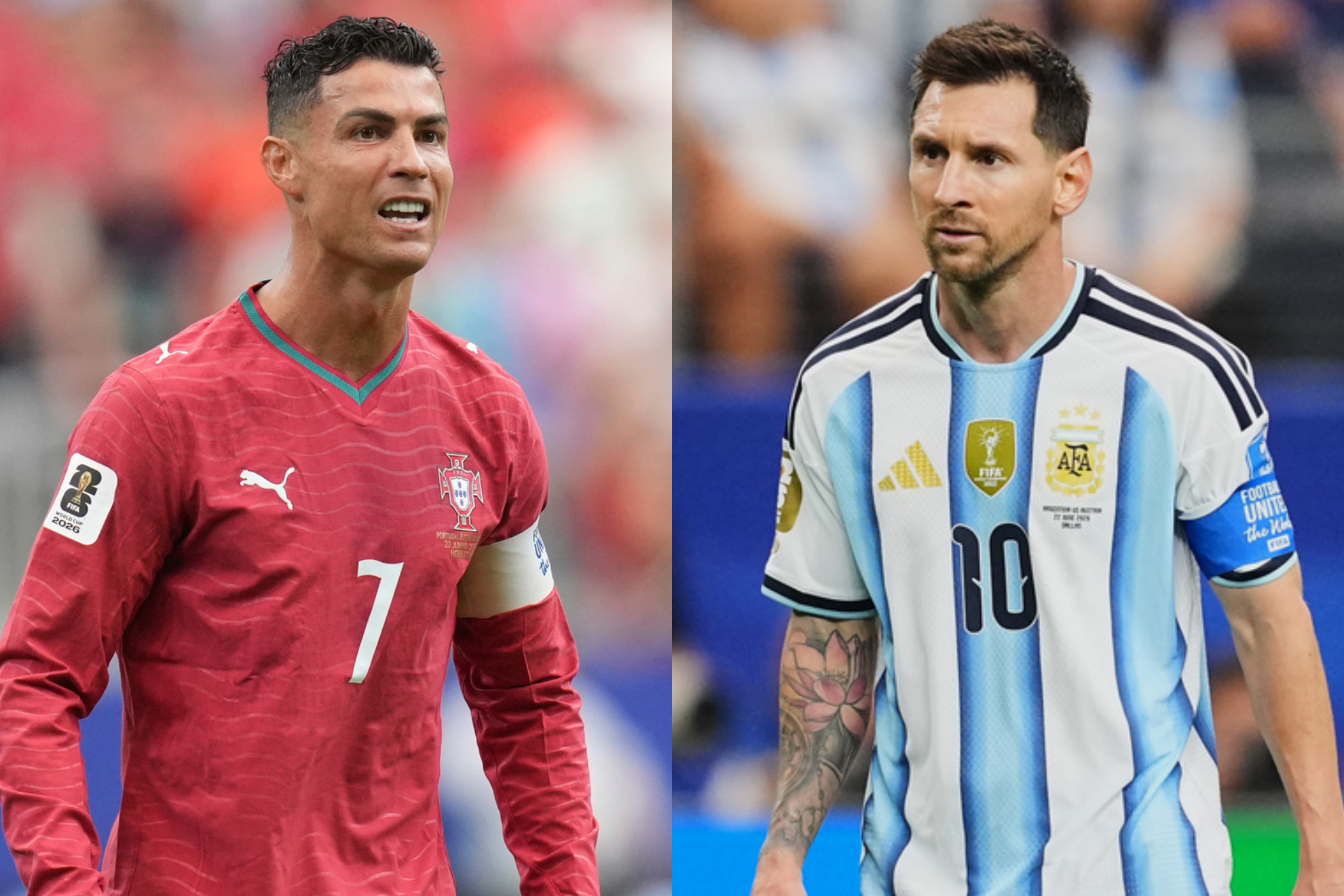 Cristiano Ronaldo and Lionel Messi during the 2026 FIFA World Cup.