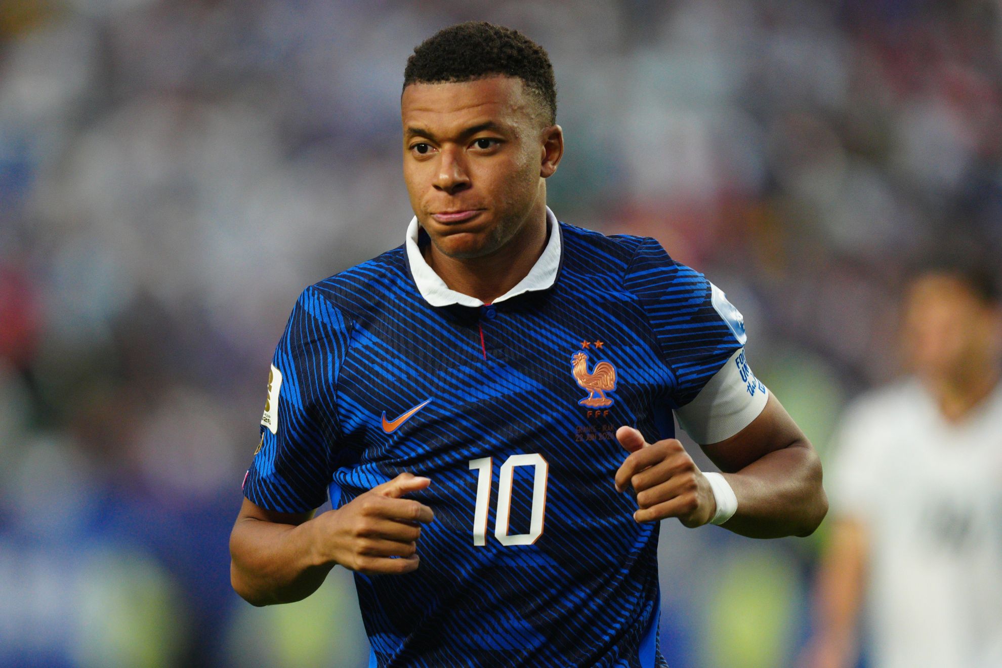 France's Kylian Mbappe in action during the World Cup.