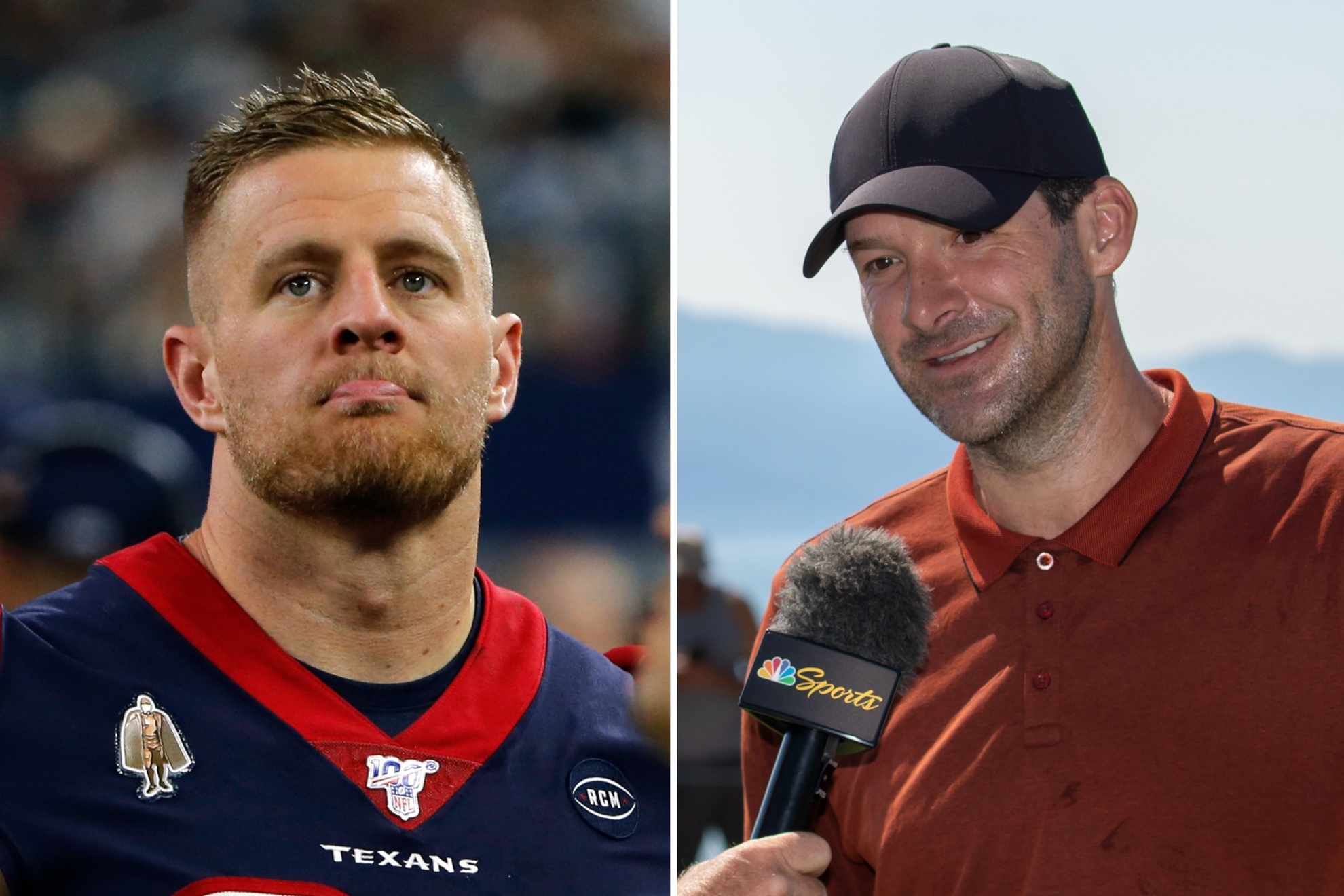 JJ Watt and Tony Romo LAPRESSE