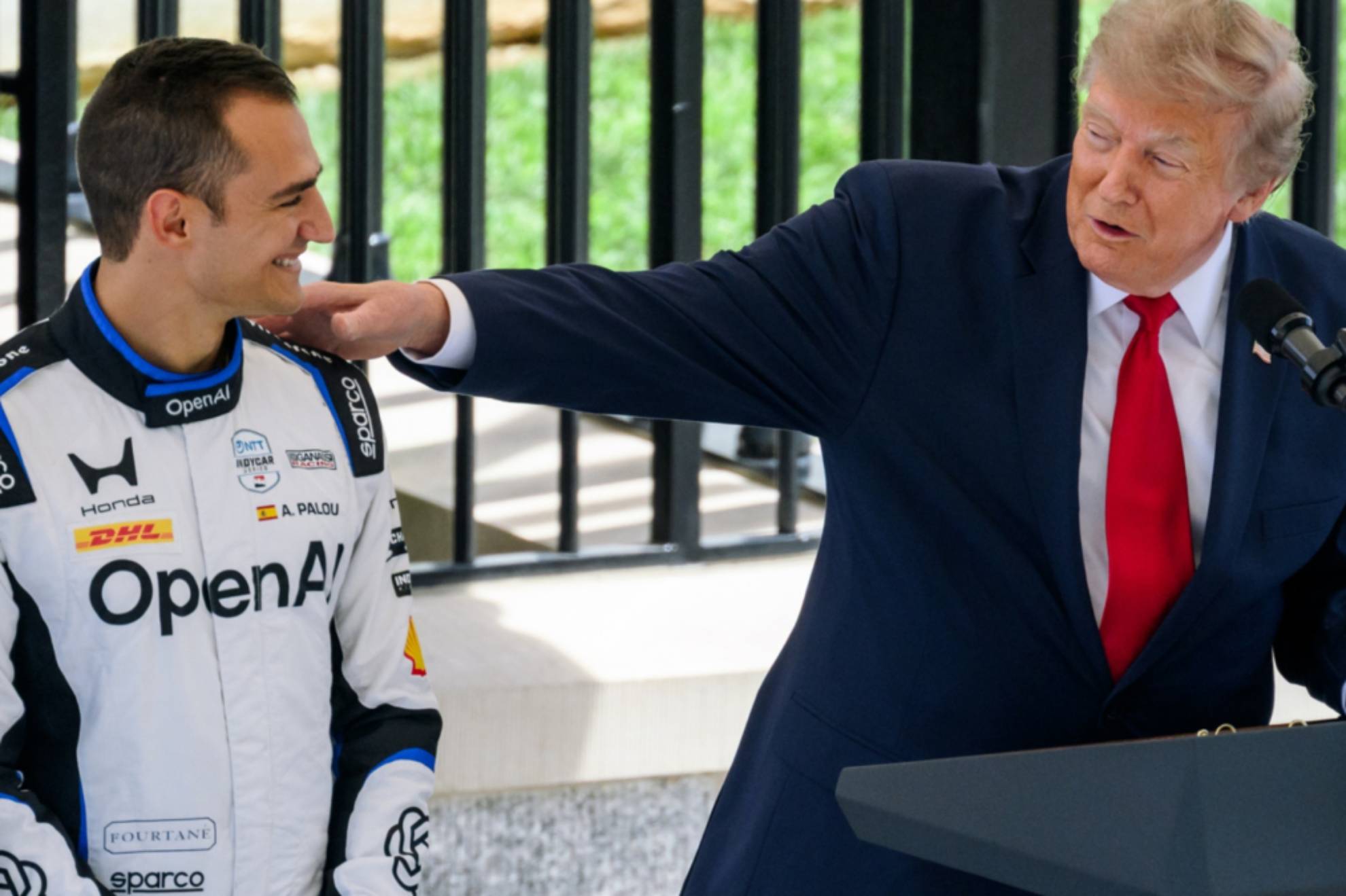 Álex Palou with Donald Trump during the recent White House visit