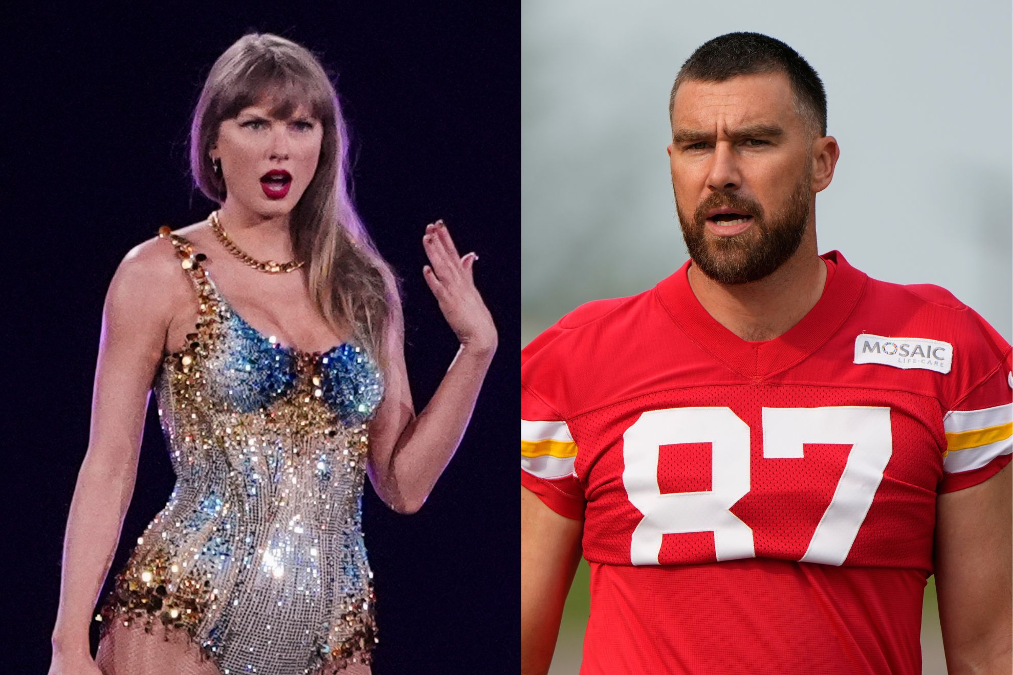 Taylor Swift and Travis Kelce LaPresse