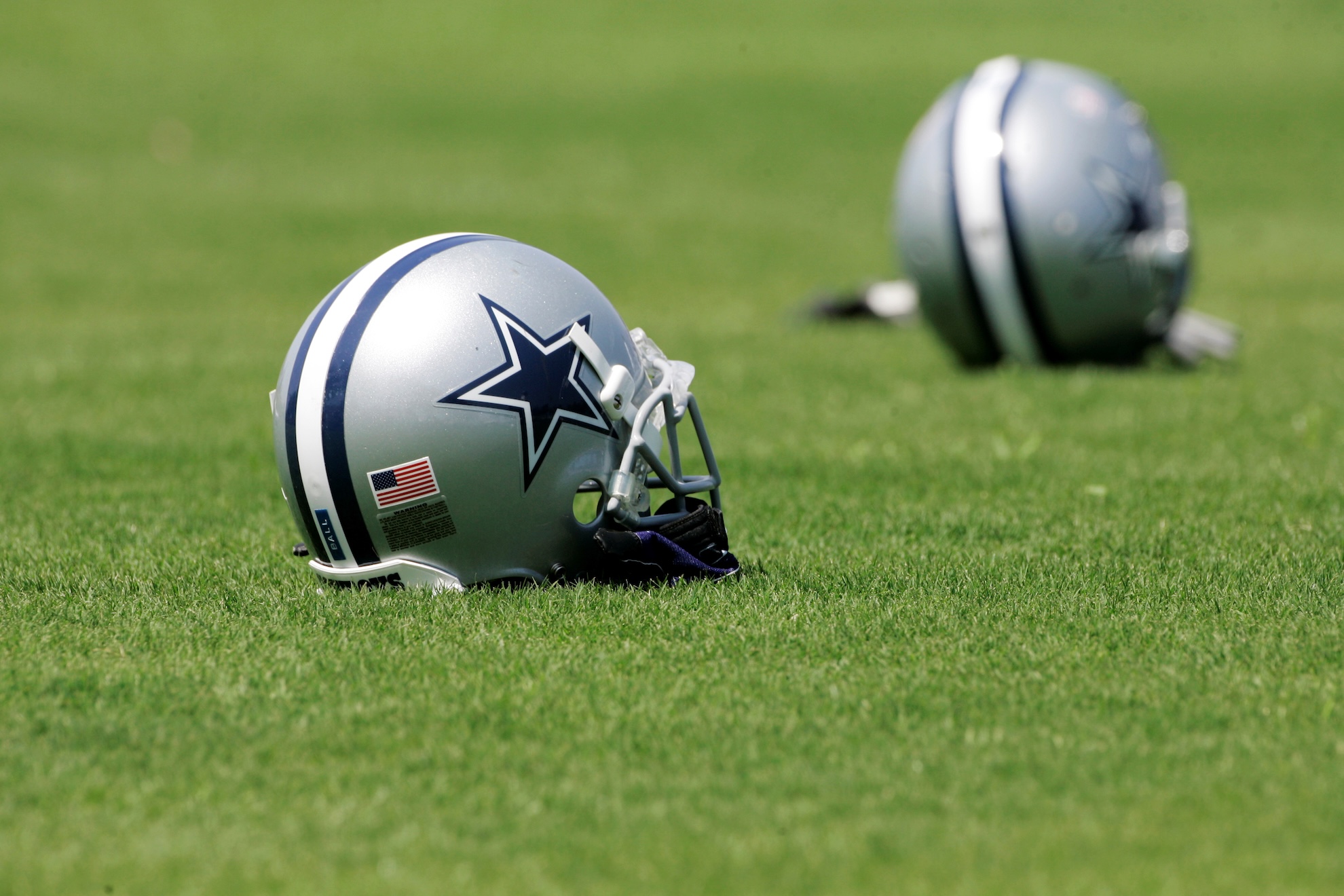 Dallas Cowboys helmets during NFL football training camp LaPresse