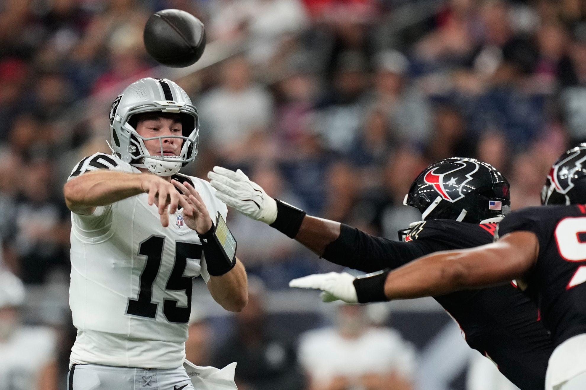 Fernando Mendoza during Raiders vs Texans