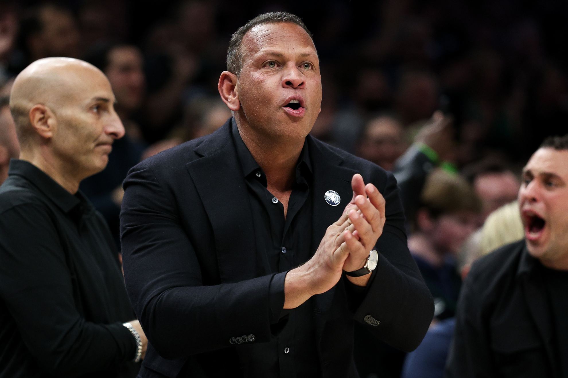 Alex Rodriguez at a Minnesota Timberwolves game during the NBA Playoffs. LAPRESSE