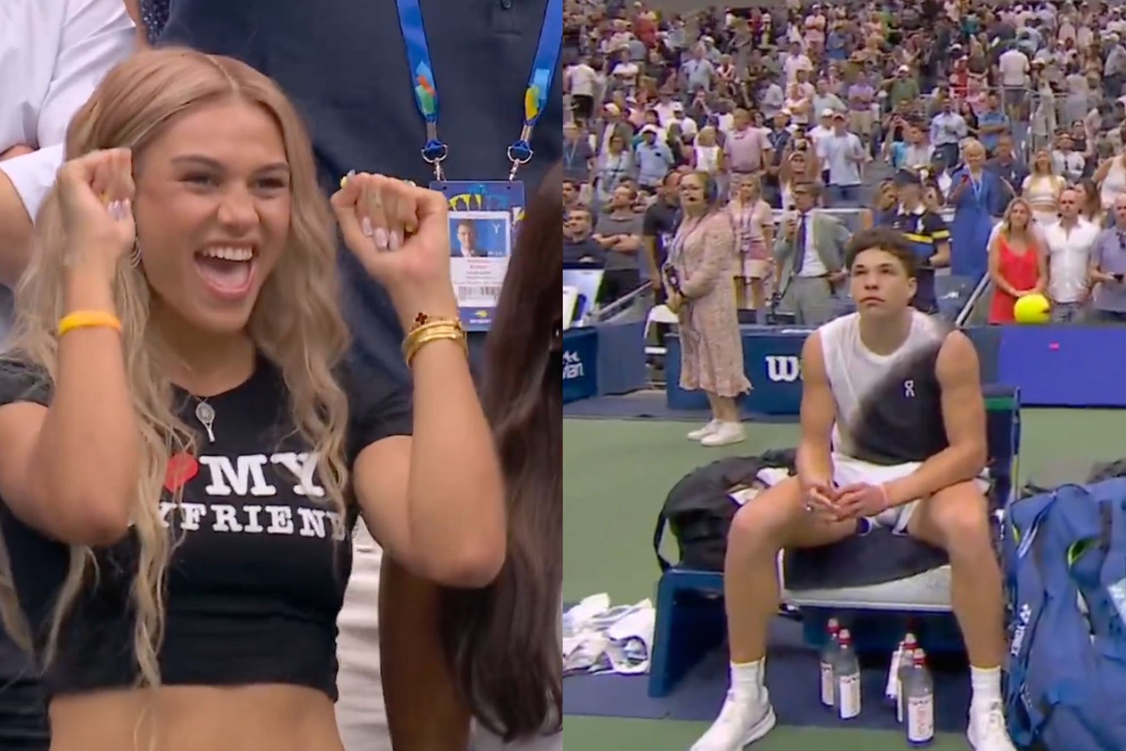 Trinity Rodman made sure there was no mystery about who she was supporting at the US Open. The U.S. soccer star turned heads in the stands while cheering for her boyfriend, Ben Shelton, during his second-round match against Hubert Hurkacz.Rodman wore a black crop top featuring the message “I ❤️ my boyfriend,” completing the striking look with gold bracelets and her blonde hair falling in loose waves over her shoulders.