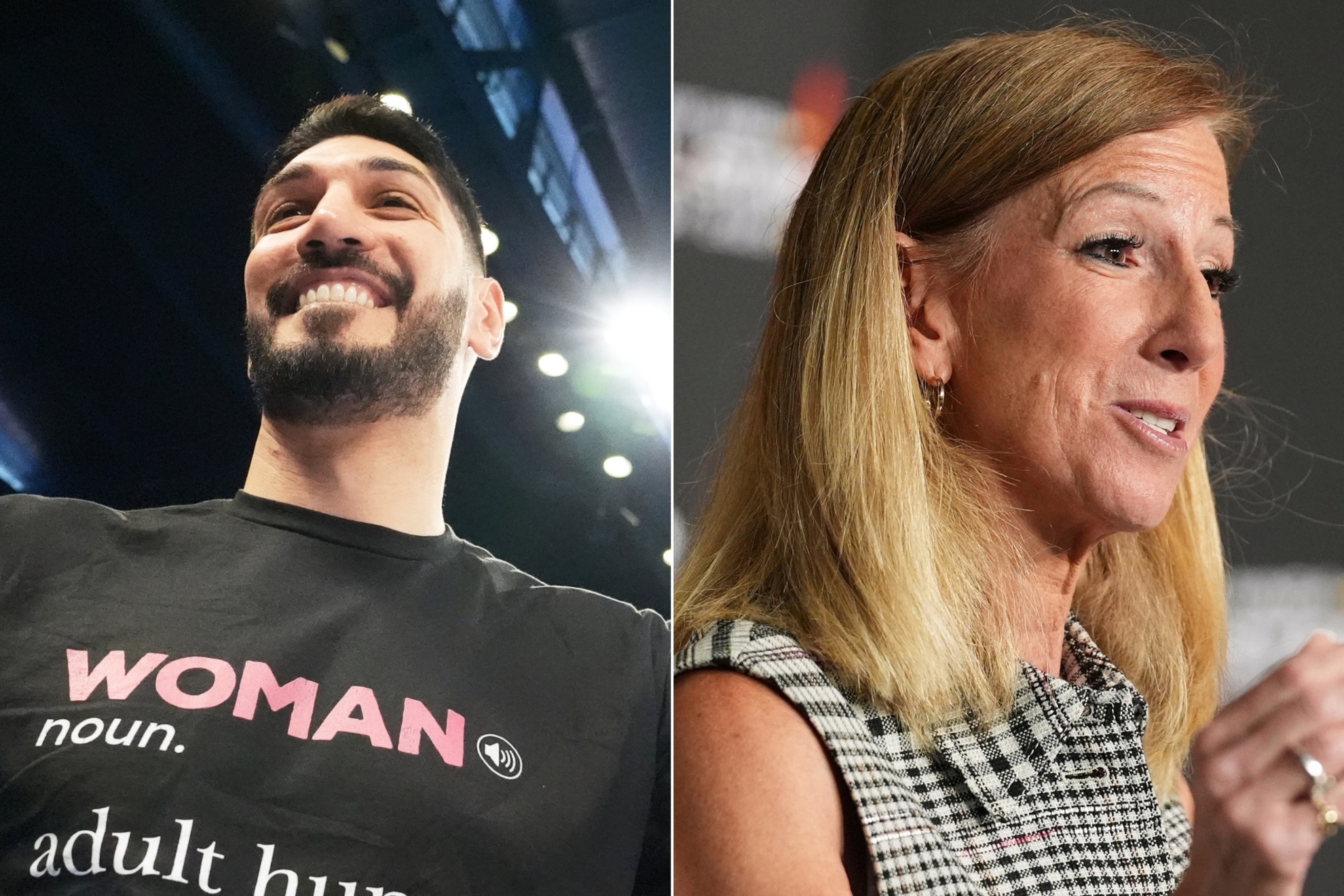 Enes Kanter Freedom and Cathy Engelbert LAPRESSE