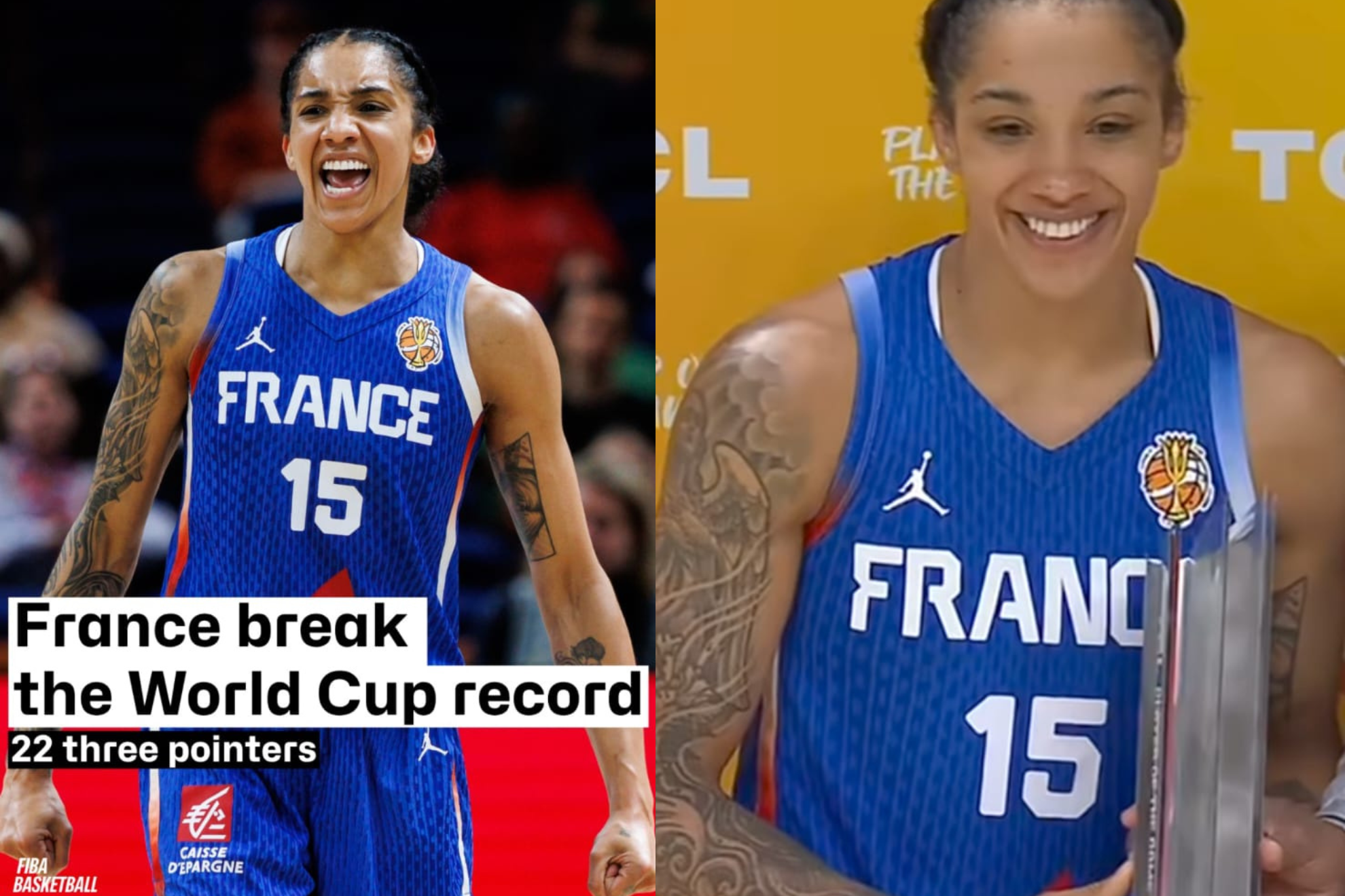 ¡Unbelievable! France sinks 22 three-pointers and shatters the FIBA World Cup record instagram@fibawwc