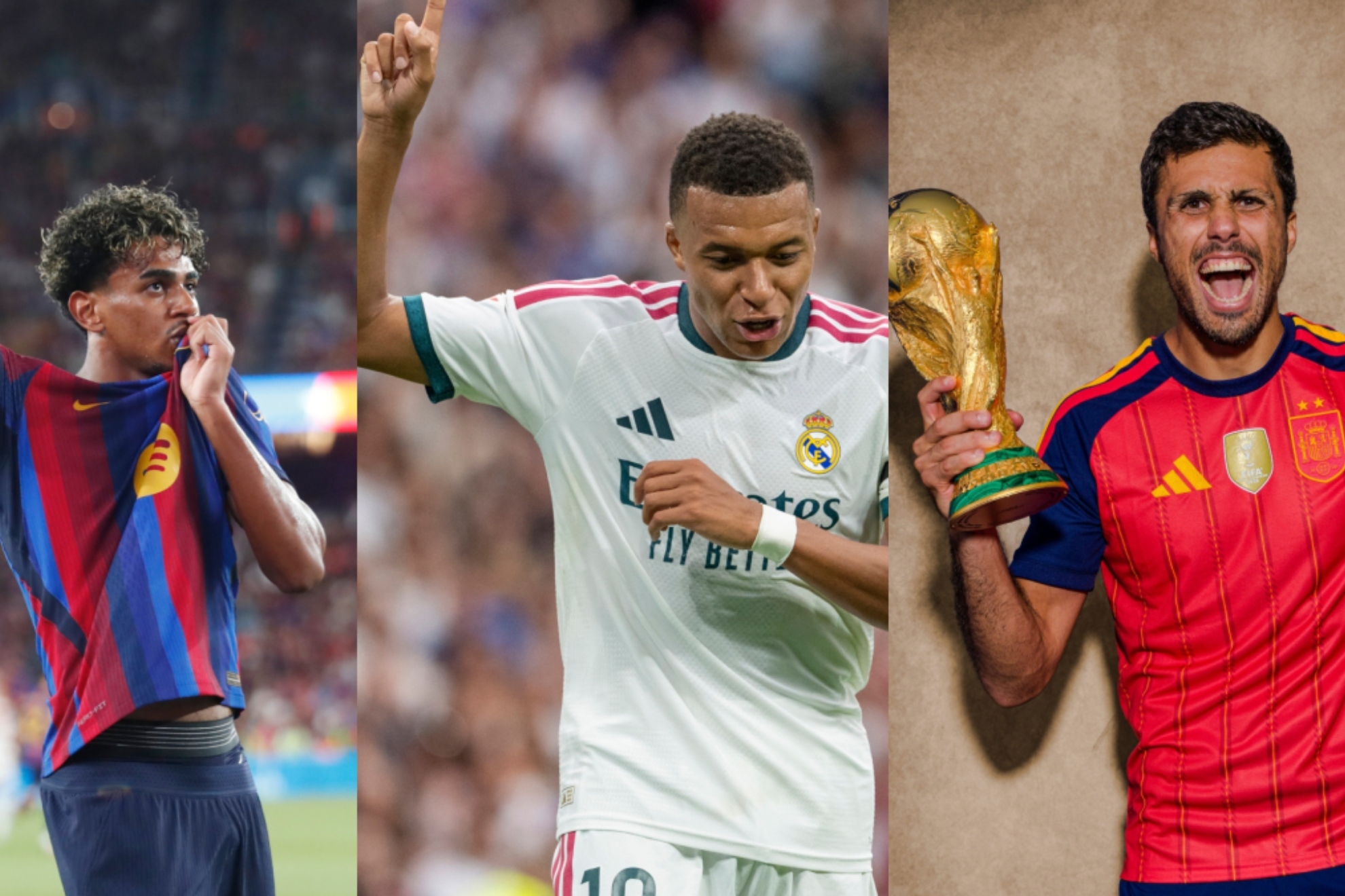 Lamine Yamal, Mbappe and Rodri