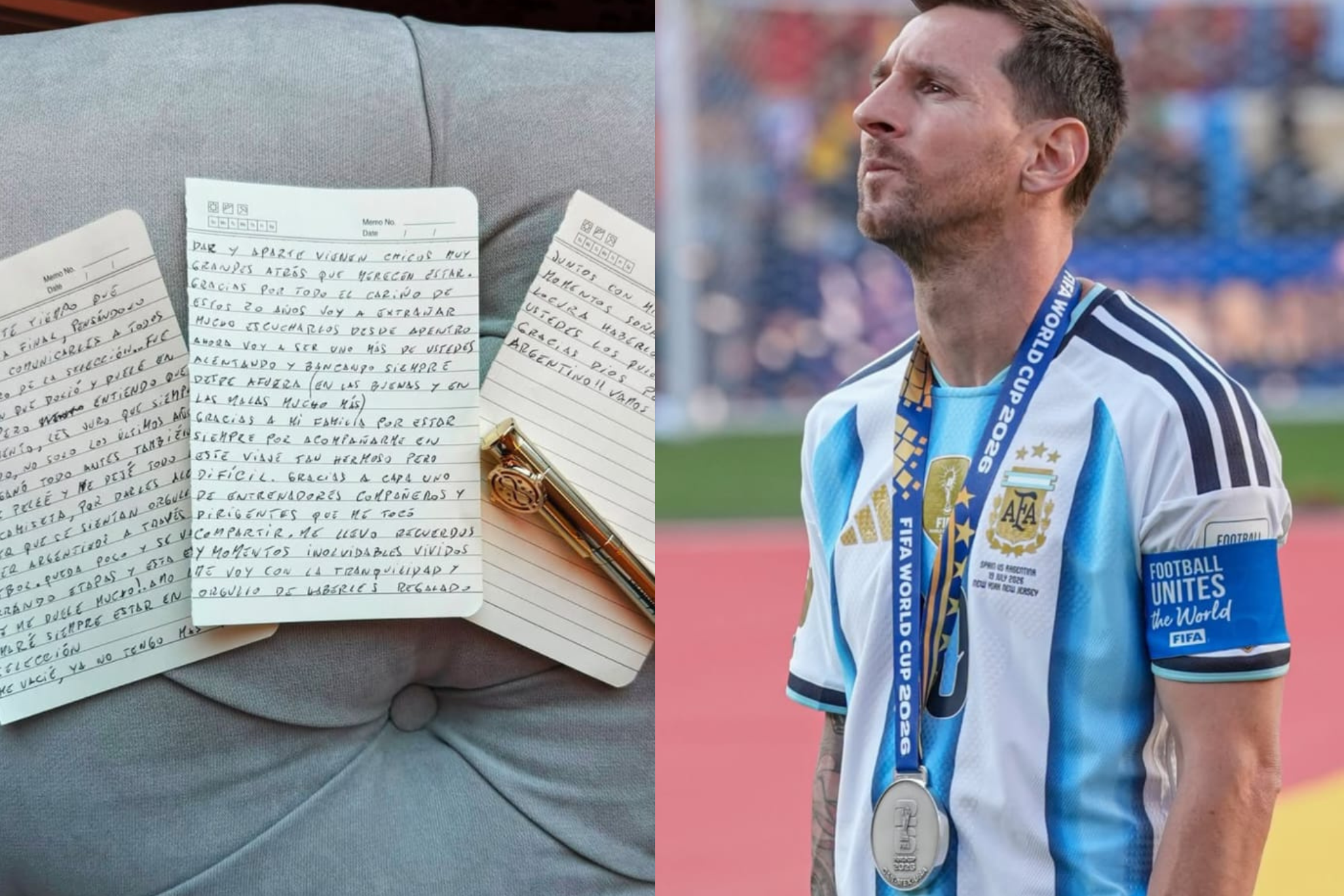 A supporter of the Albiceleste had a fragment of the handwritten message with which the Inter Miami captain retired from the Scaloneta inked onto his skin. instagram@leomessi