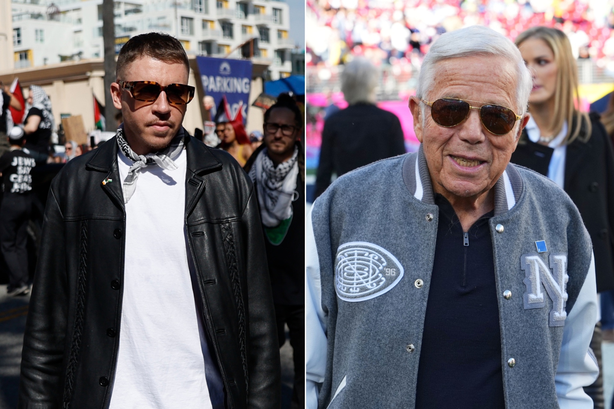 Mackelmore and Robert Kraft LAPRESSE