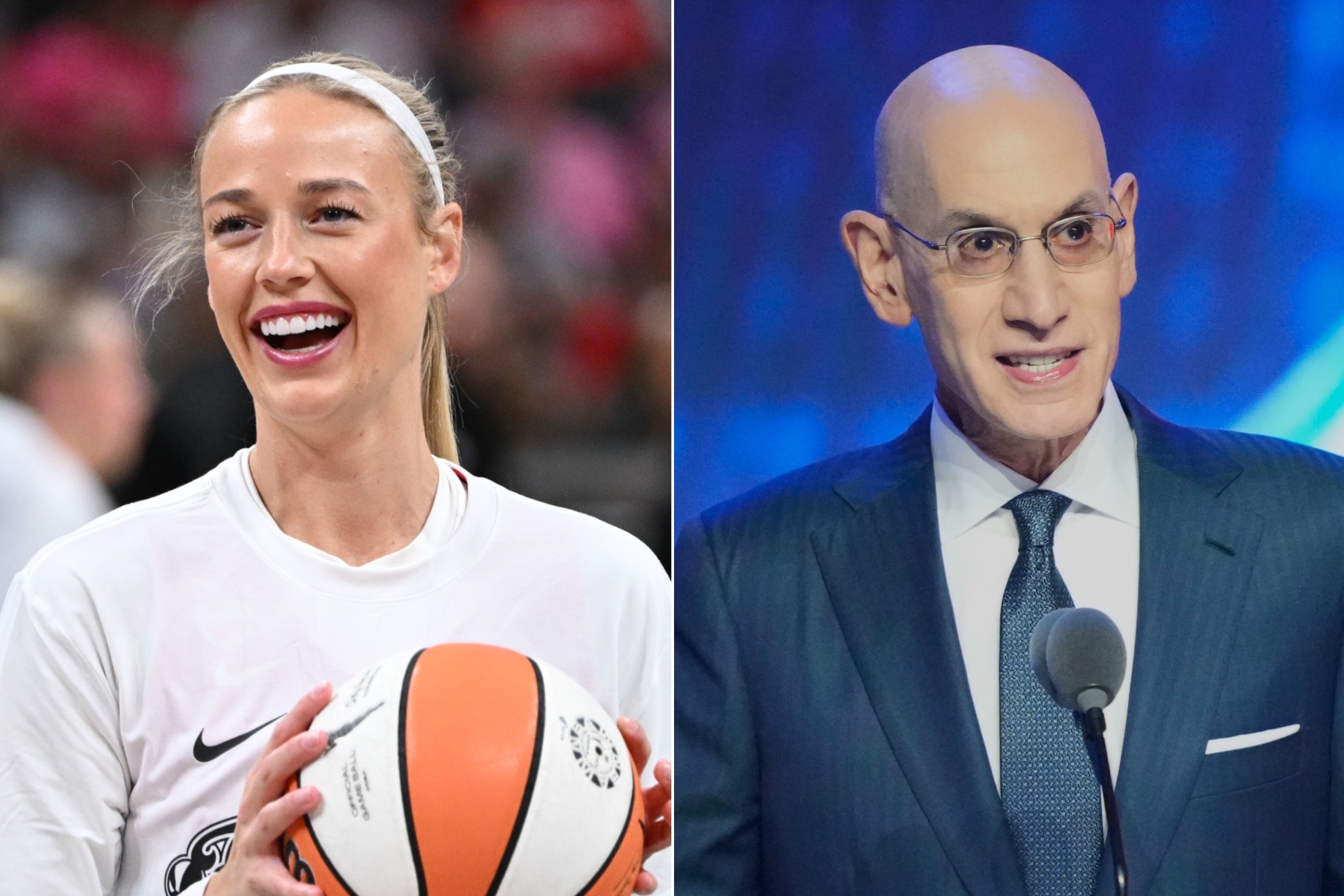 Sophie Cunningham and Adam Silver LAPRESSE