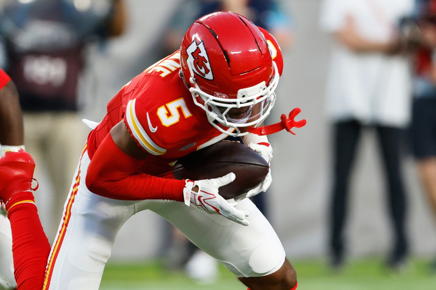 Kansas City Chiefs cornerback Mansoor Delane (5)