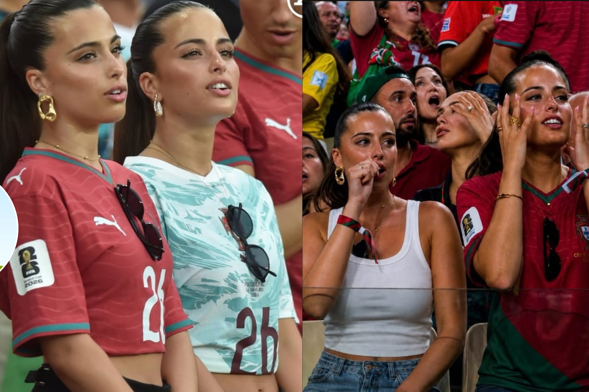 The Portuguese sisters caught everyone's attention after being spotted in the stands during the Portugal-Colombia match instagram@maria_neiva2026