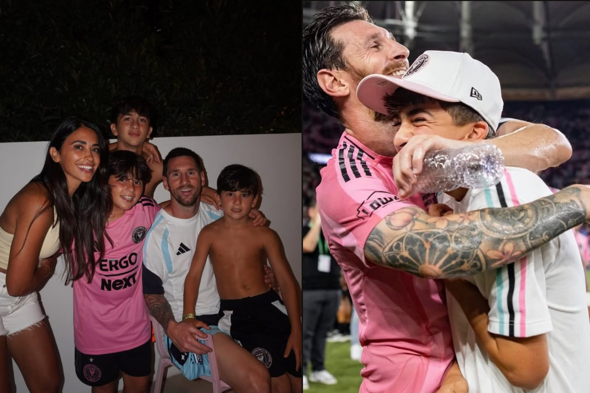 Lionel Messi's wife appeared on the pitch with her children after the celebration and starred in a funny moment. instagram@antonelaroccuzzo
