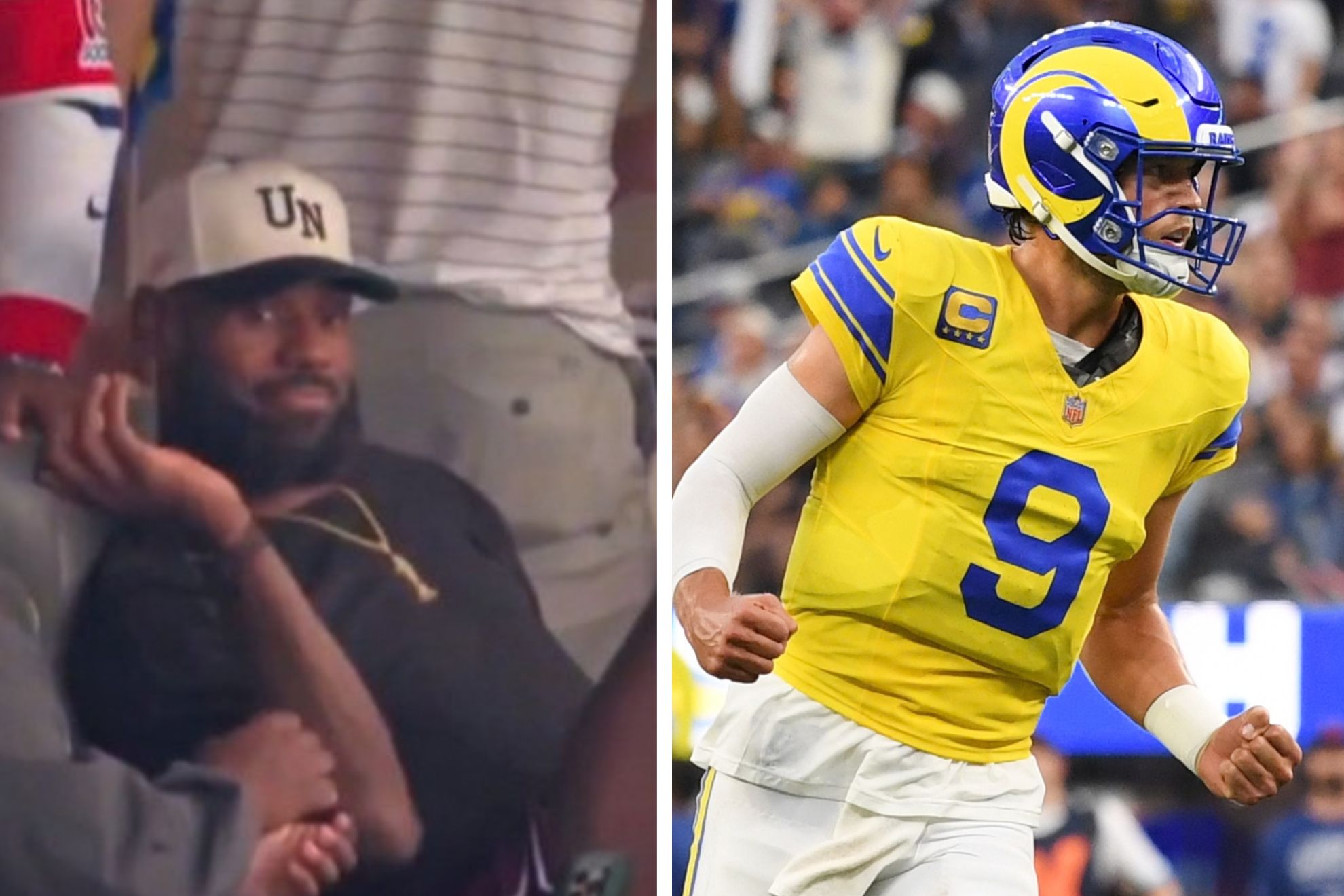 LeBron James watching Rams' game
