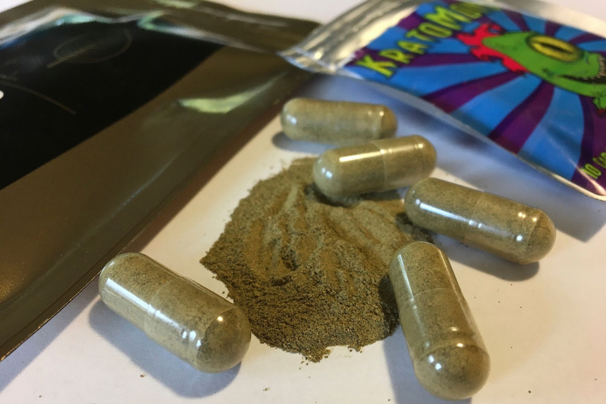 kratom capsules are displayed in Albany, N.Y.