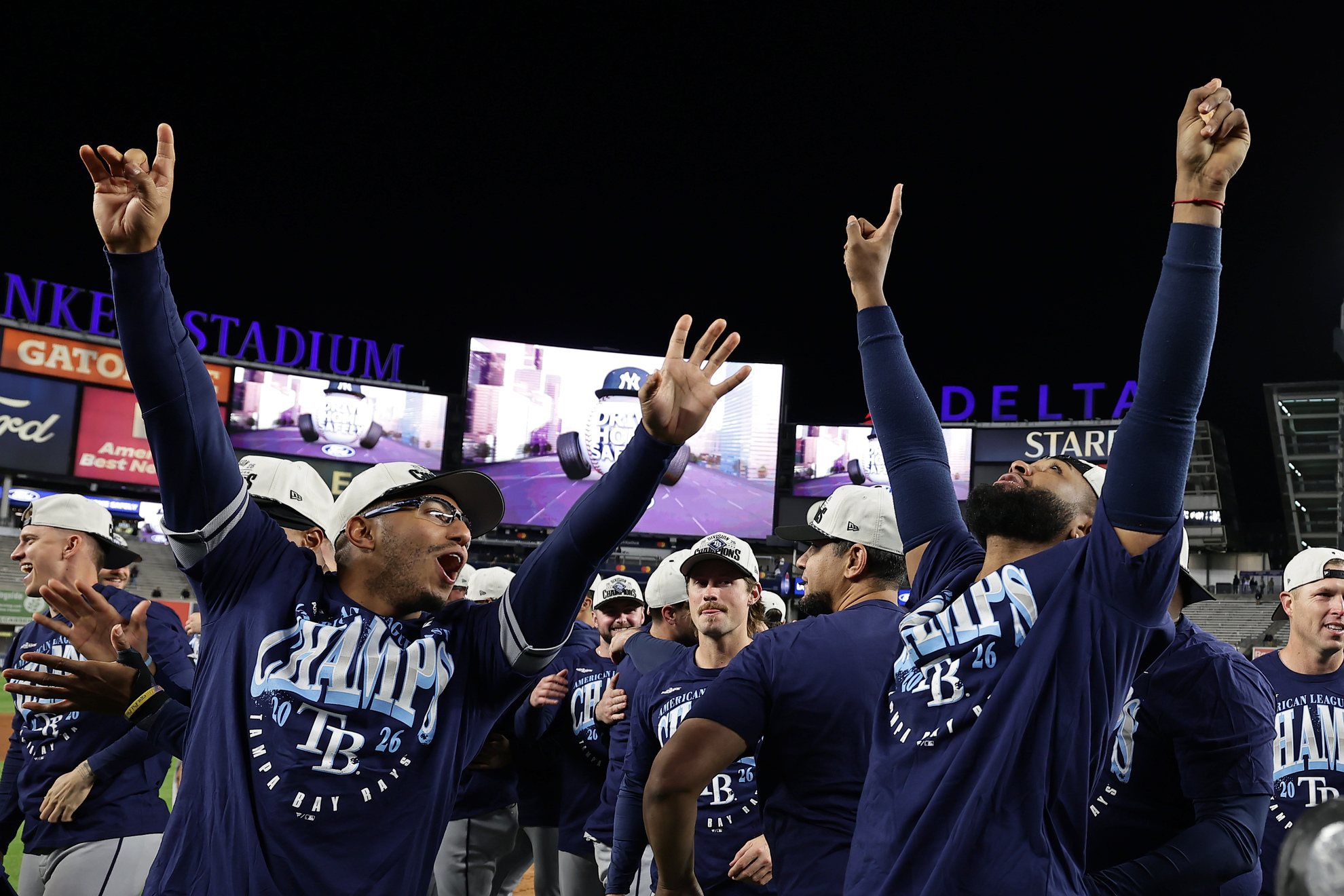 Tampa Bay Rays third baseman Junior Caminero celebrates LAPRESSE