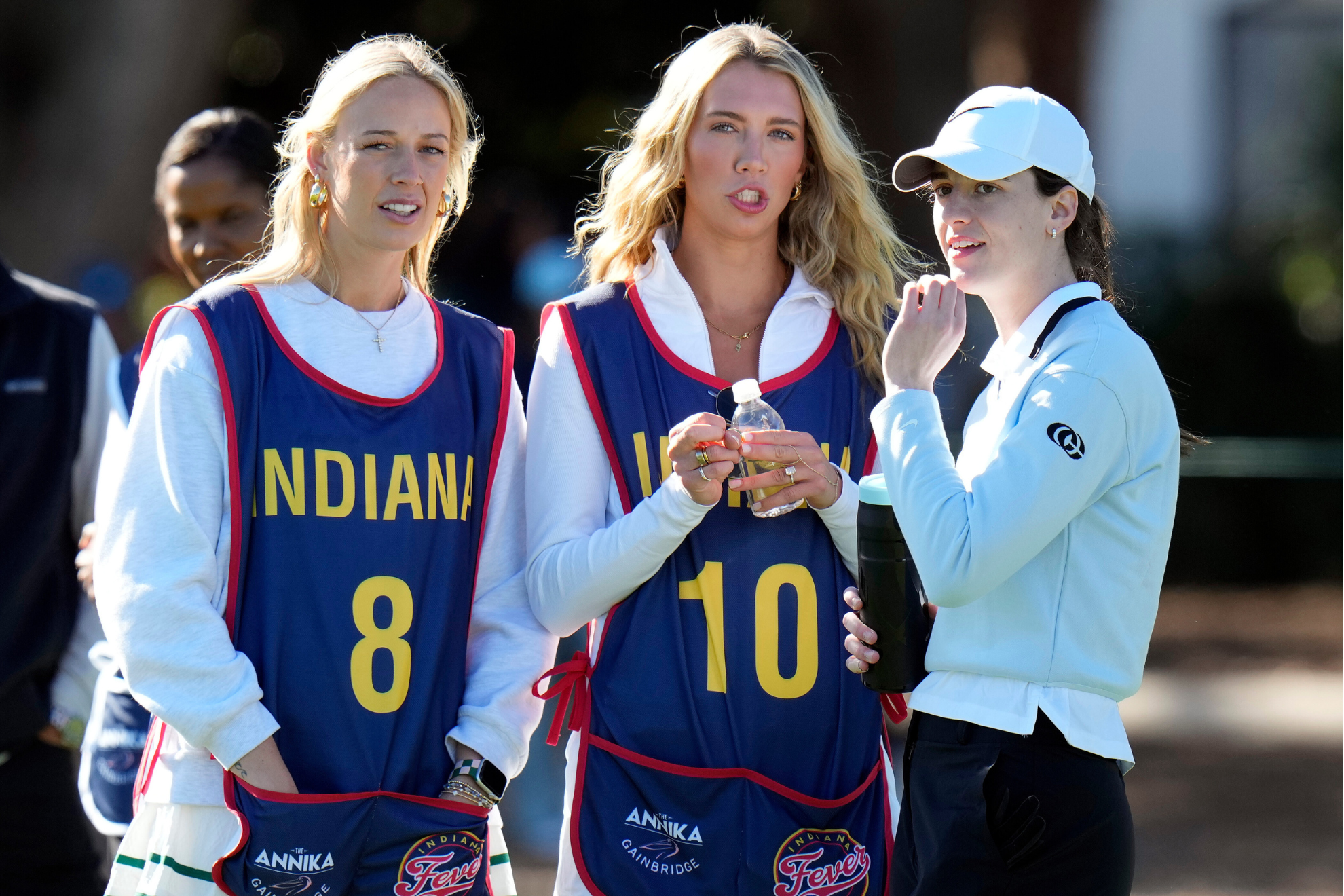Sophie Cunningham (left), Lexie Hull (center), and Cailtin Clark (right) during an event. LAPRESSE