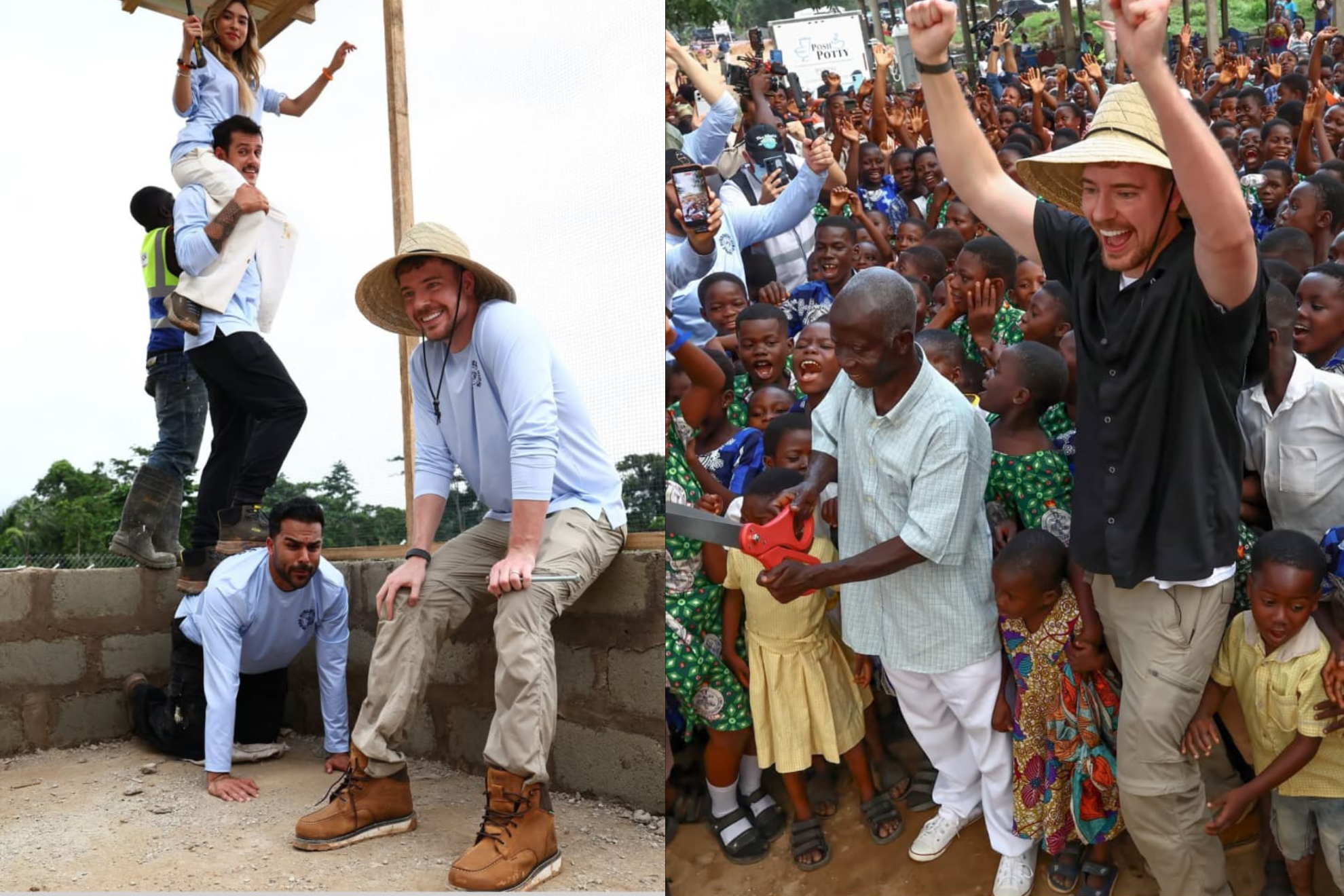 The project replaces a school without doors or windows that was attended by more than 300 children. instagram@mrbeast