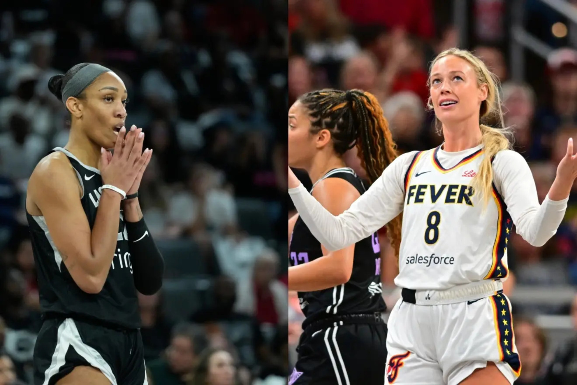 A'ja Wilson and Sophie Cunningham LAPRESSE