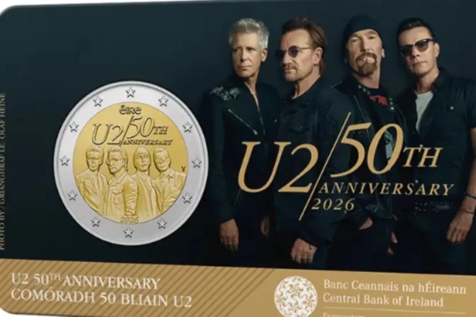 The U2 commemorative coin marking their 50th anniversary